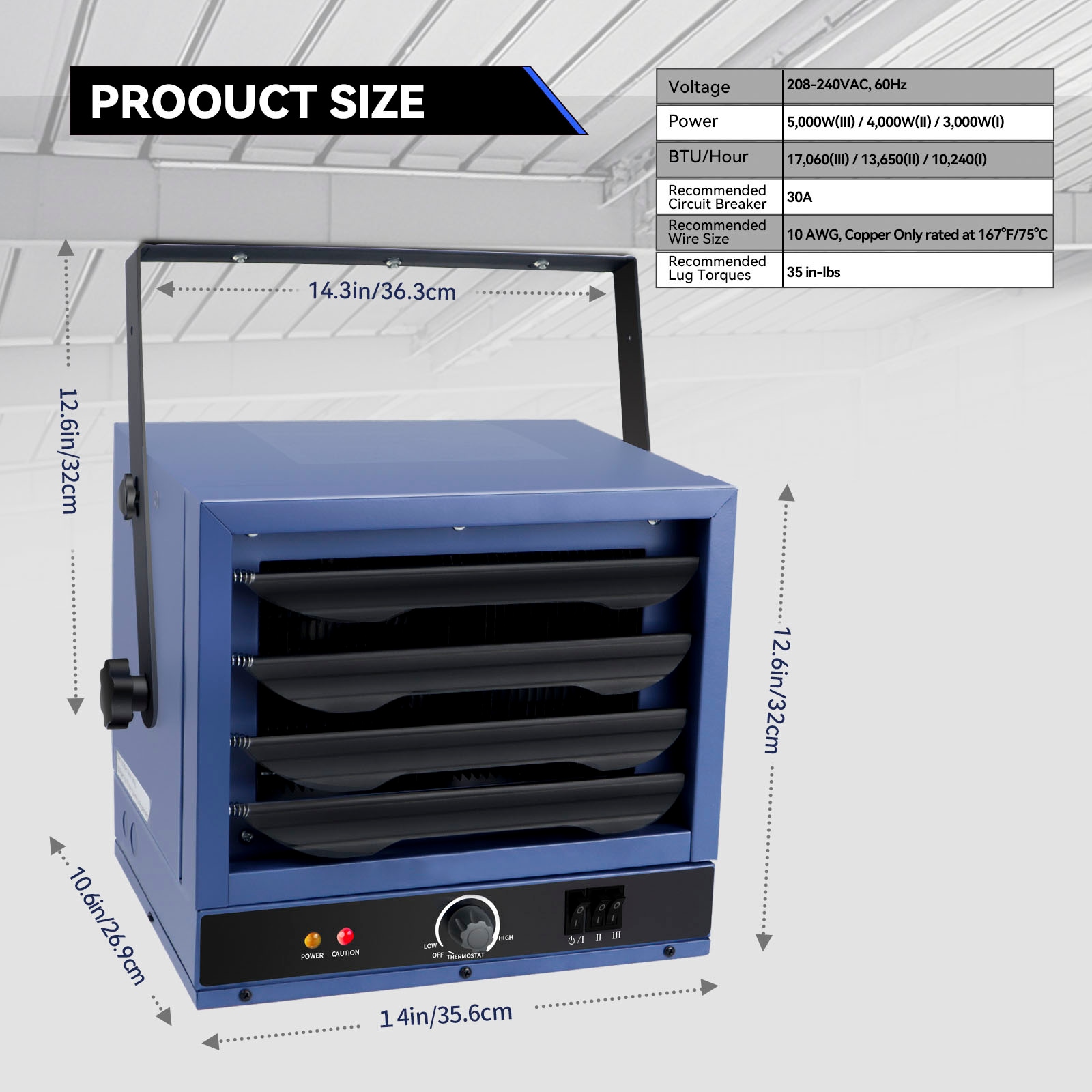 TEMPWARE TW5000-EC Electric-Garage-Heaters - View #2