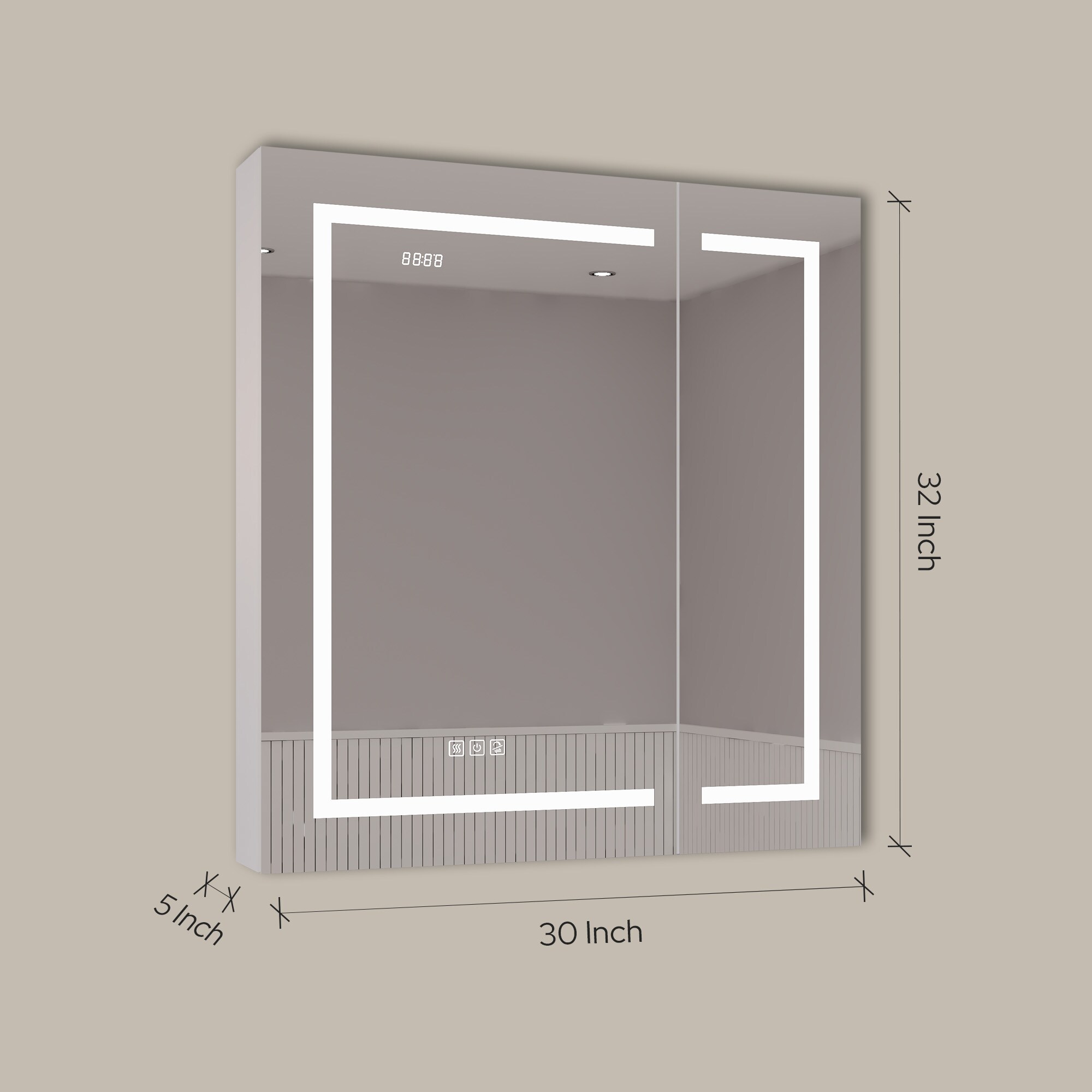 Ayna Decors AMCNE3032LEDC Bathroom-Medicine-Cabinets - View #11