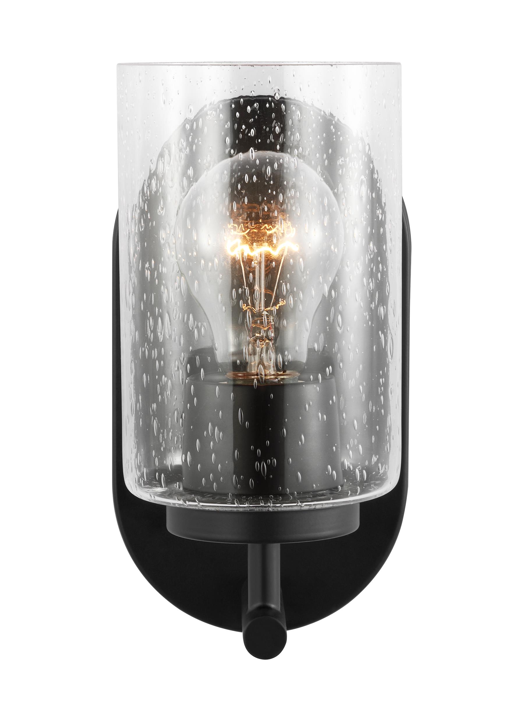 Generation Lighting 41170-112 Oslo 4.75-in 1 -Light Matte Black Modern/contemporary Vanity light