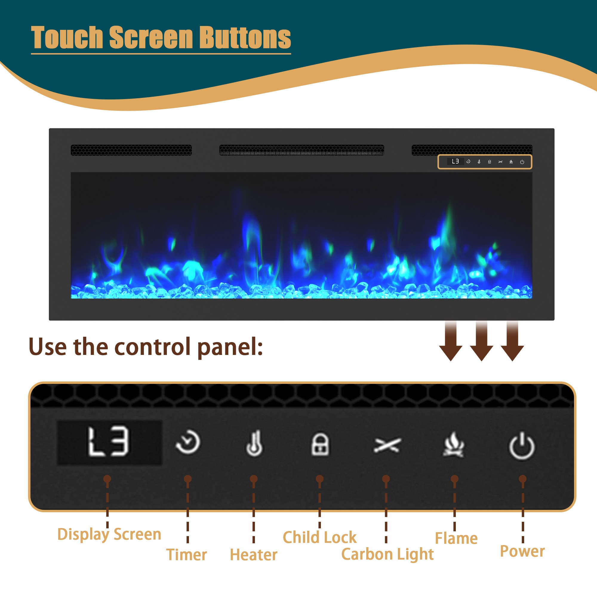 Clihome CL-JHZH008-BK Electric-Fireplaces - View #12