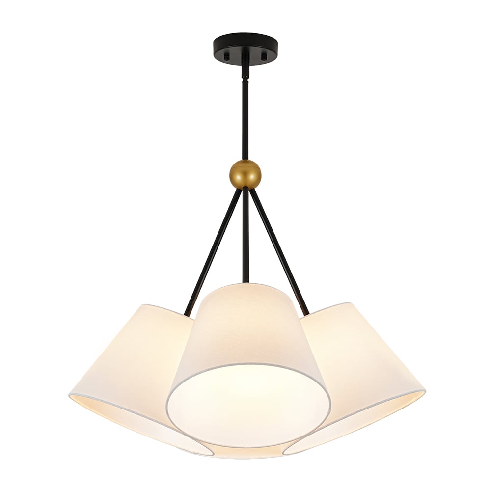 Zicbol 4 -Light Matte Black Fabric Metal Chandelier #J81010000094228