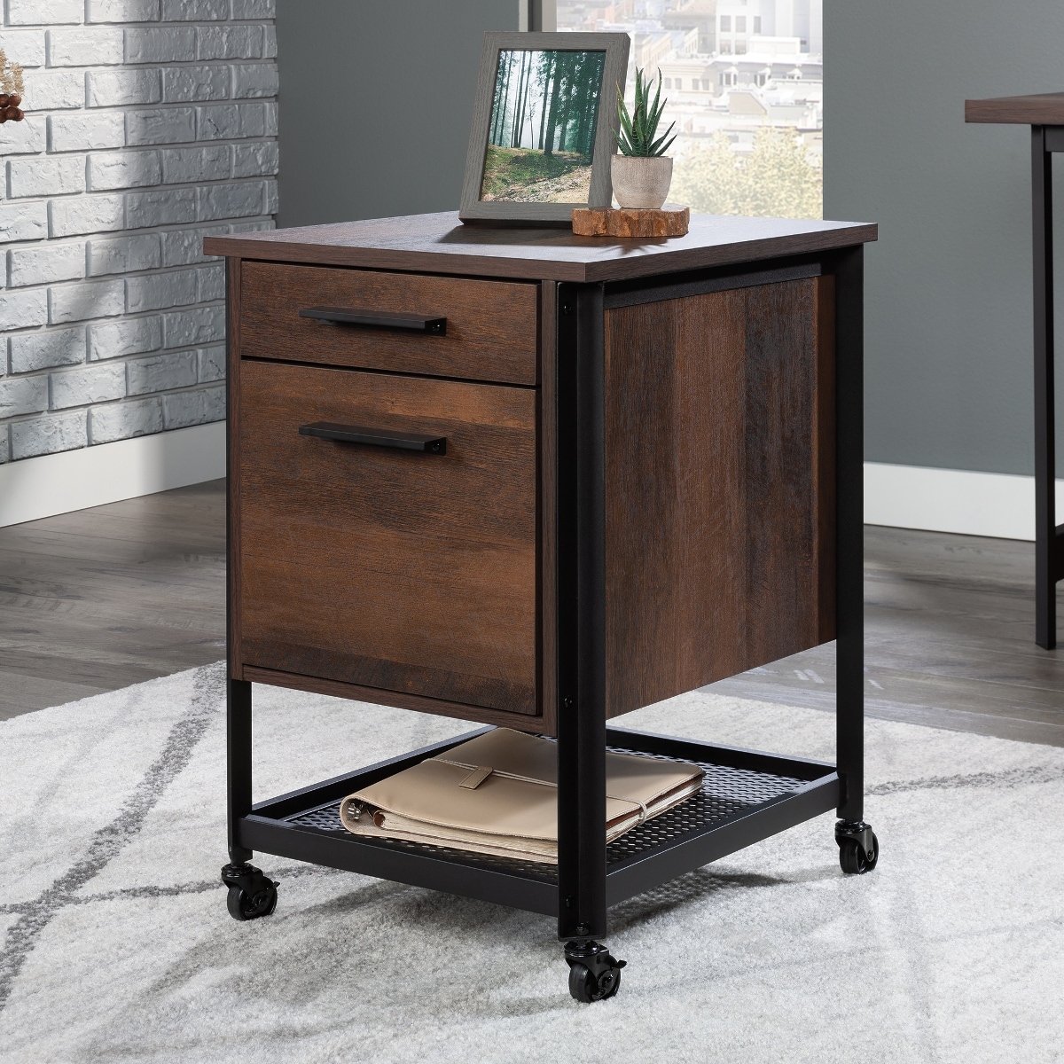 Ropilly 2 drawer rolling file cabinet mobile pedestal file cabinet with ...