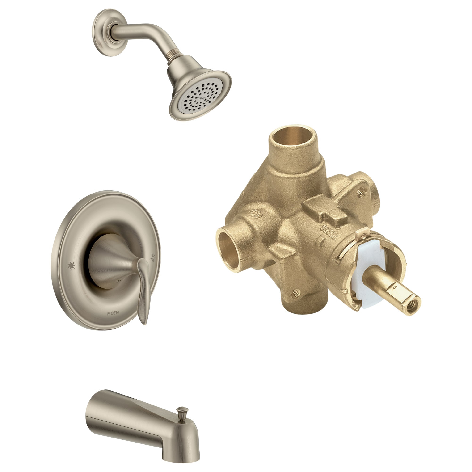 Shower Faucet with good Valve in Brushed Nickel