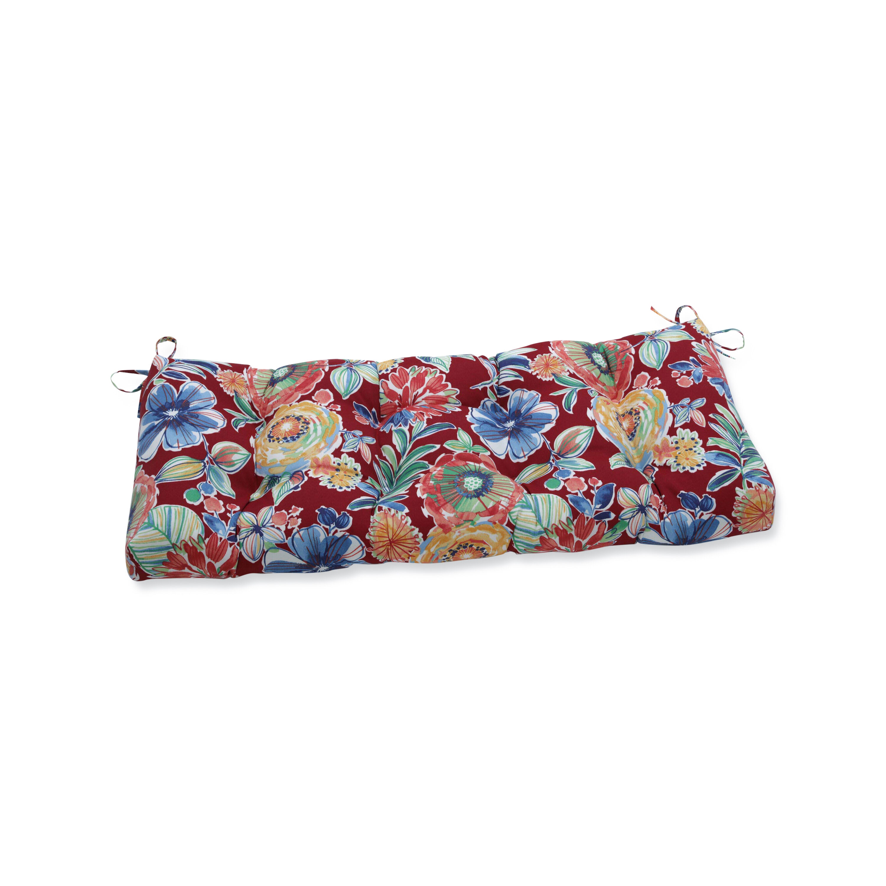 Pillow Perfect 658575 Colsen Berry 48-in x 18-in Red Patio Bench Cushion