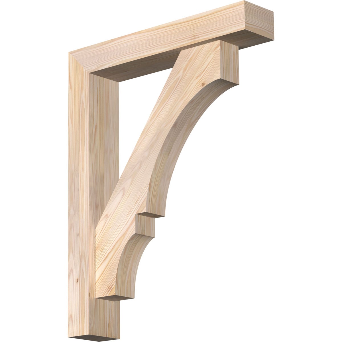 Ekena Millwork 1462154 Balboa block smooth bracket with offset brace 5-1/2-in x 28-in x 36-in Douglas fir Brown Wood Standard bracket