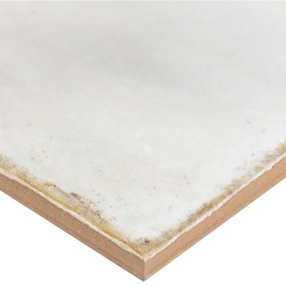 Haven Collection White Polished Ceramic Square Wall Tile