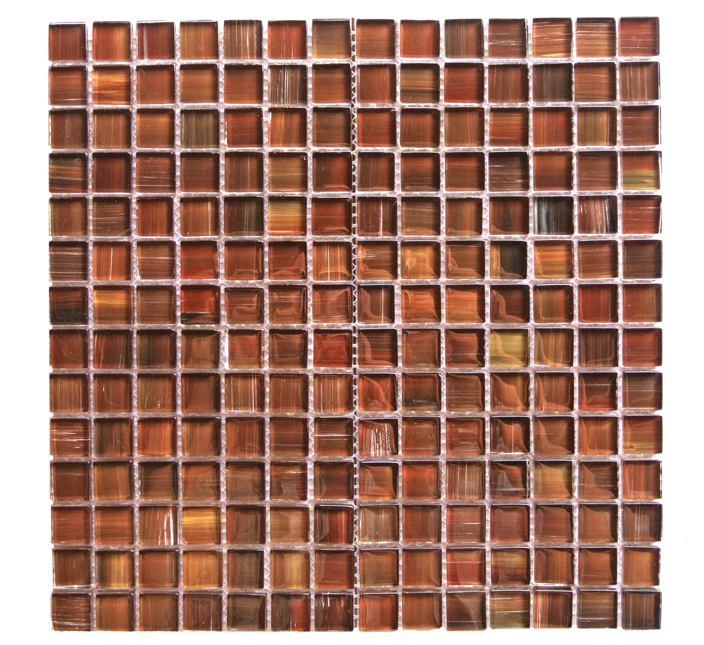 Abolos LWSHDCSQ-FR Handicraft II Frisco red 12-in x 12-in Glossy Glass Patterned Mosaic Wall Tile ( 10.05-sq ft Carton )