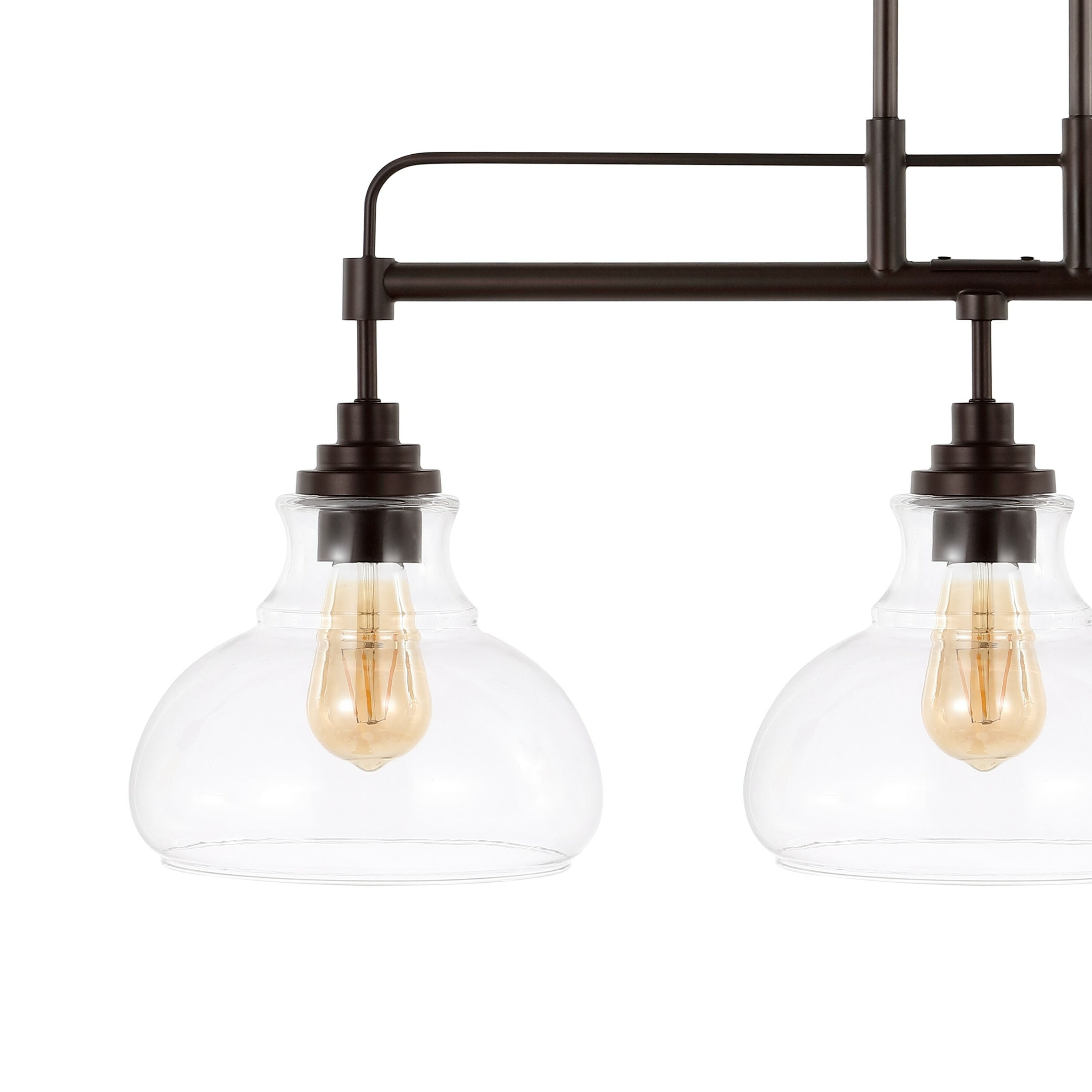 Marlowe 32.5" Oil-Rubbed Bronze 3-Light Industrial Farmhouse LED Pendant