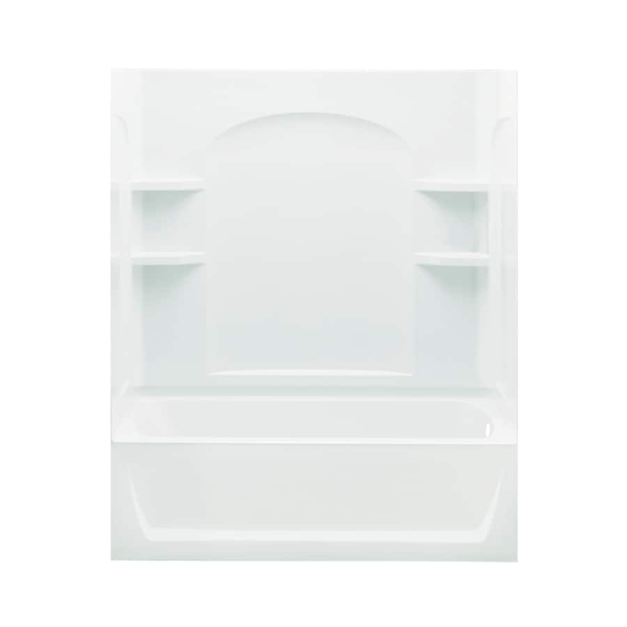 Sterling 71220127-0 Ensemble 32-in W x 60-in L White Polyresin and Fiberglass Rectangular Right Drain Alcove Soaking Bathtub