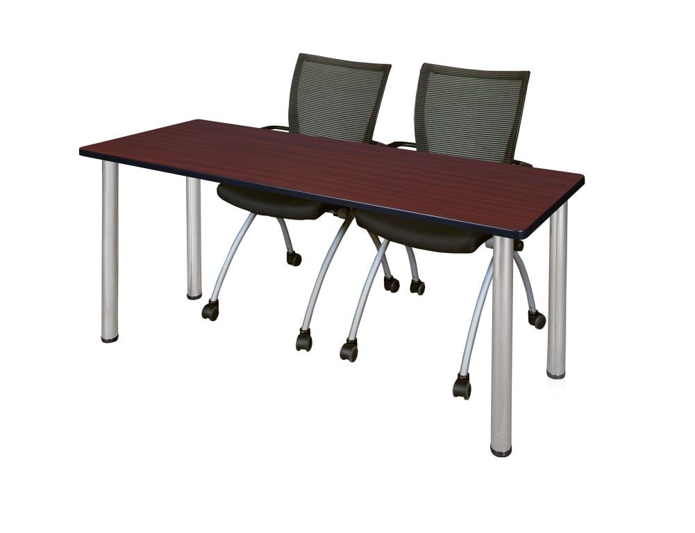 Regency MT7224MHBPCM09BK Training Brown 4-Person Training Table (72-in W x 29-in H)