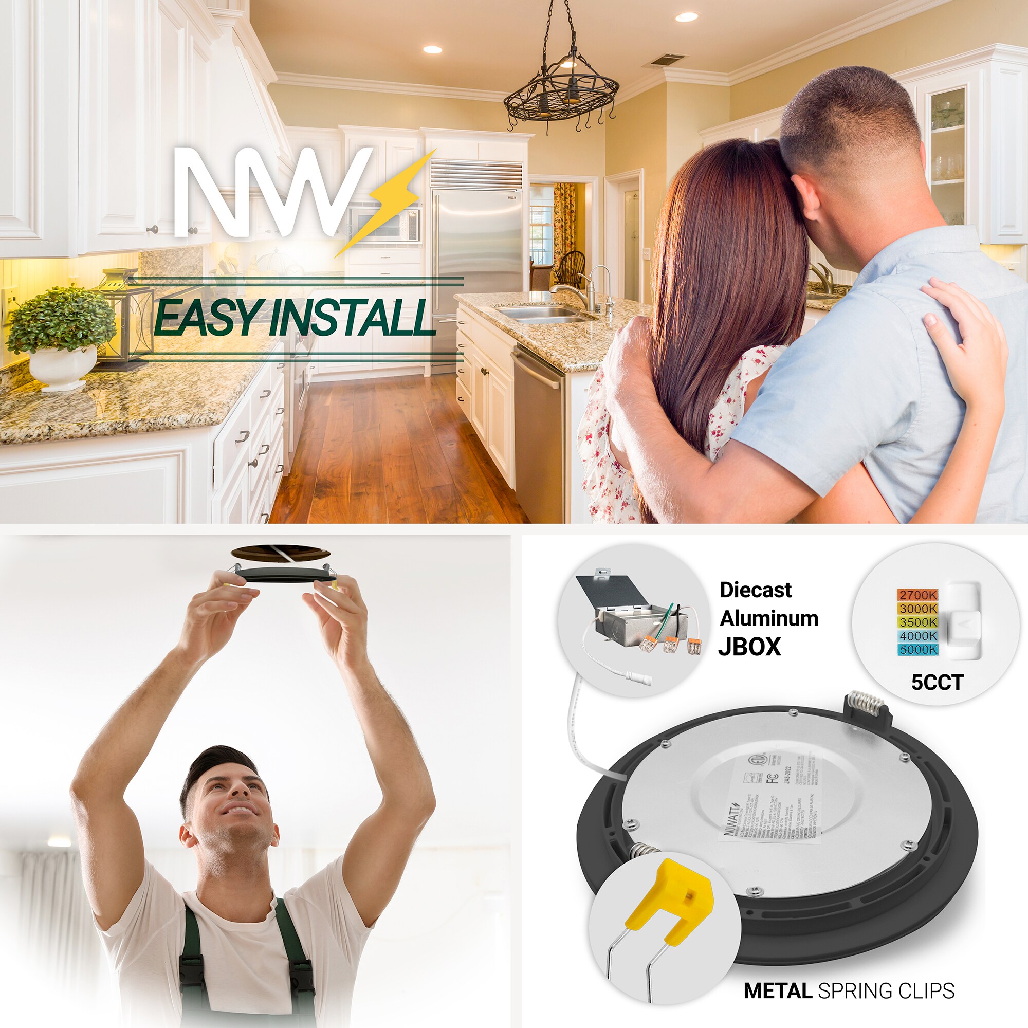 NUWATT NW-PADJDL49W5CTBLK6P Led-Retrofit-Downlight - View #6