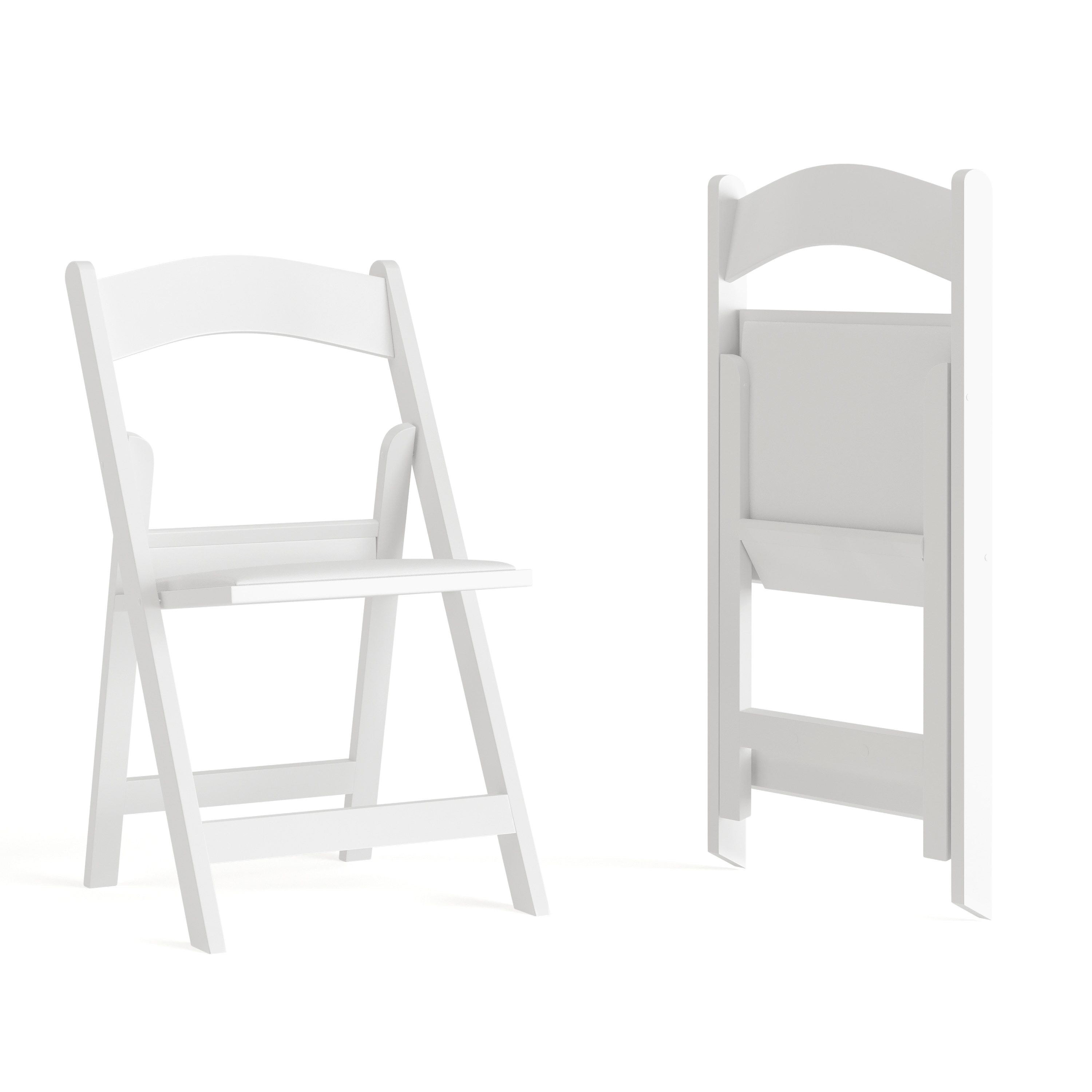 Flash Furniture 889142652755 2 -Pack White Commercial/Residential Standard Folding Chair with Upholstered Seat ( Indoor )