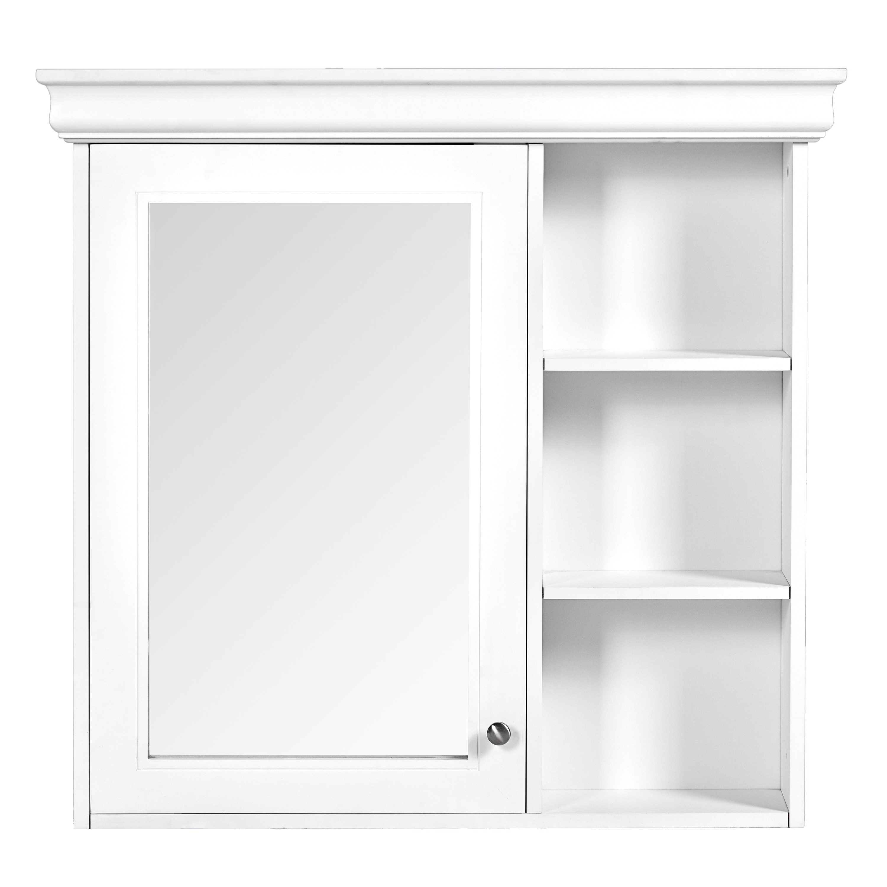 Ayelon 30.07-in x 28.74-in Surface Mount White Mirrored Rectangle Medicine Cabinet #AY209425K