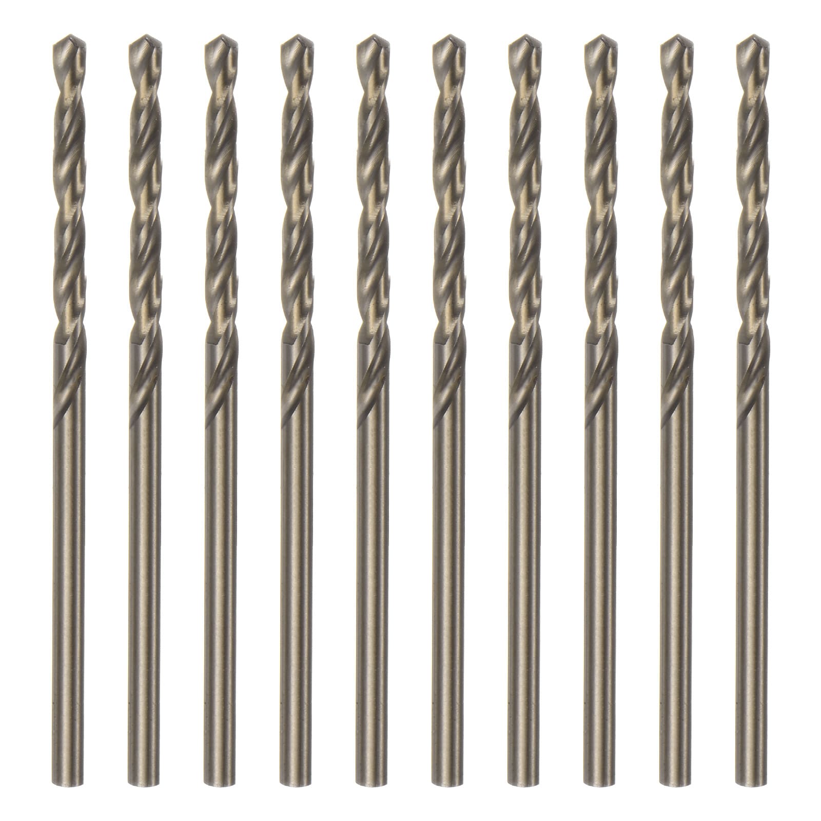 Unique Bargains 10pcs Cobalt Jobber Drill Bits 2.7mm / 0.106 Inch M35 High Speed Steel HSS Twist Drilling Bit Tool for Stainless Steel Copper Wood Plastic and other Hard Materials #S26030300UX2144