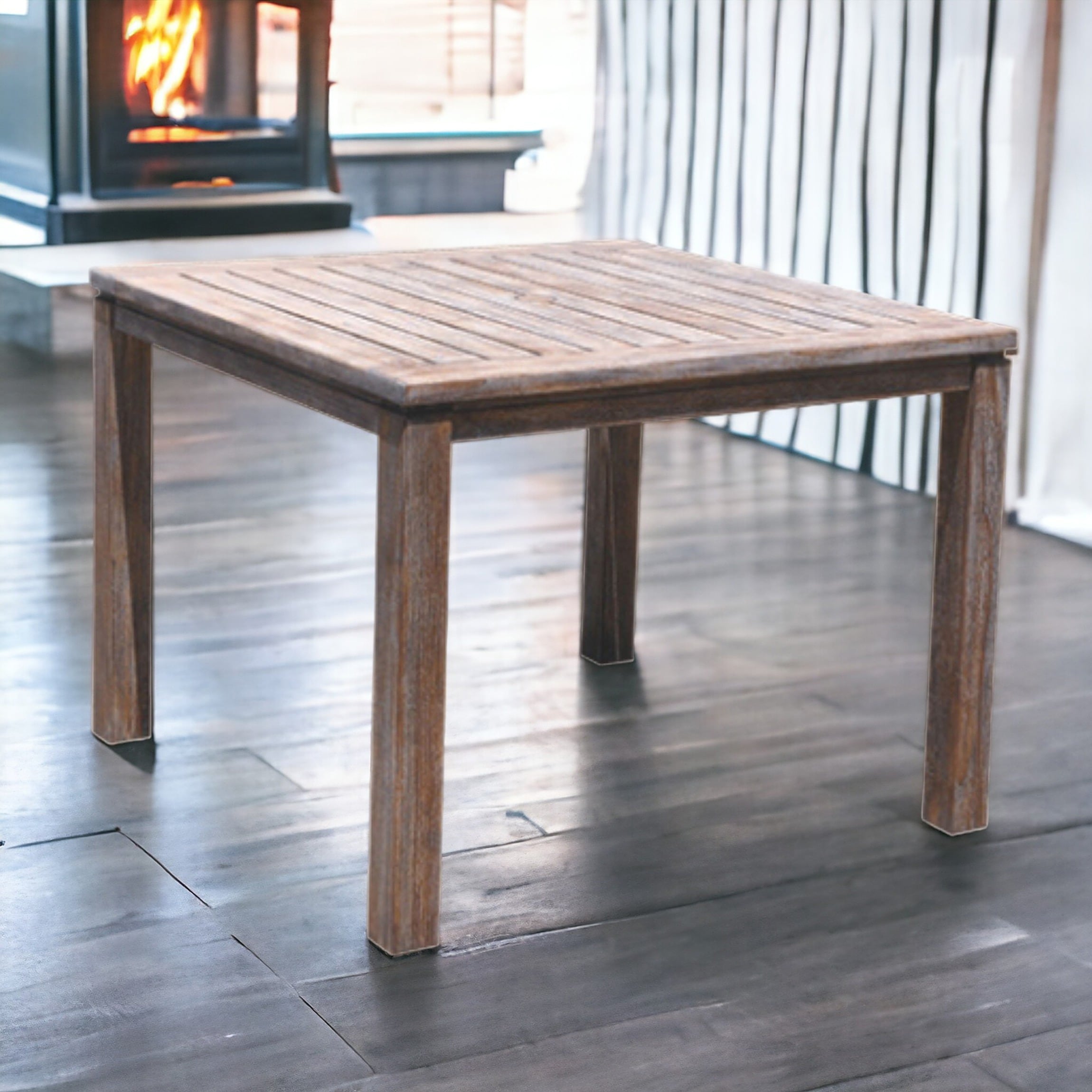 Courtyard Casual 5922 Rustic Taupe Contemporary/Modern Dining Table, Wood with Rustic Taupe Wood 39.37-Inches L x 29.53-Inches H