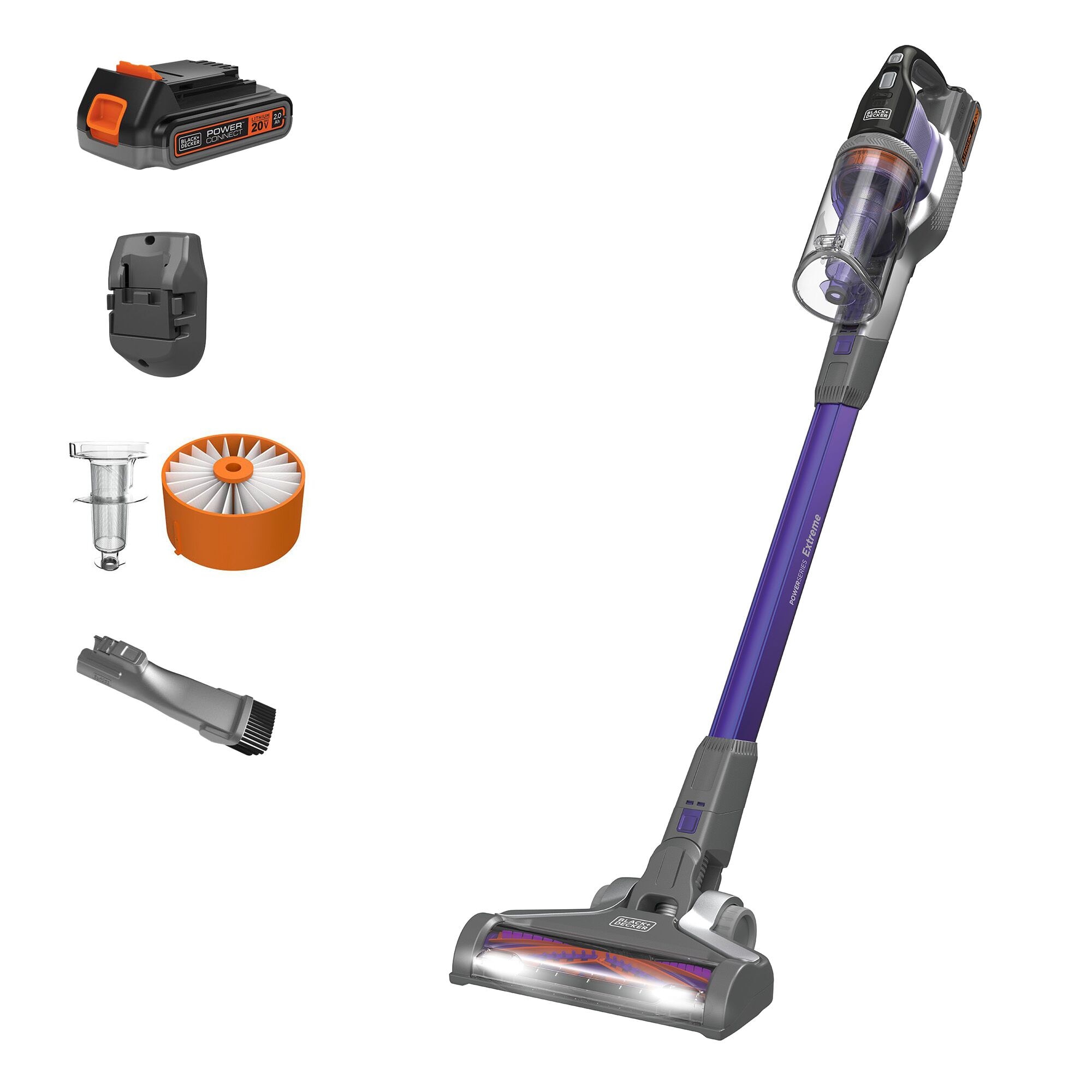 BLACK+DECKER BSV2020P POWERSERIES Extreme Cordless Pet Stick Vacuum Cleaner (Convertible to Handheld)