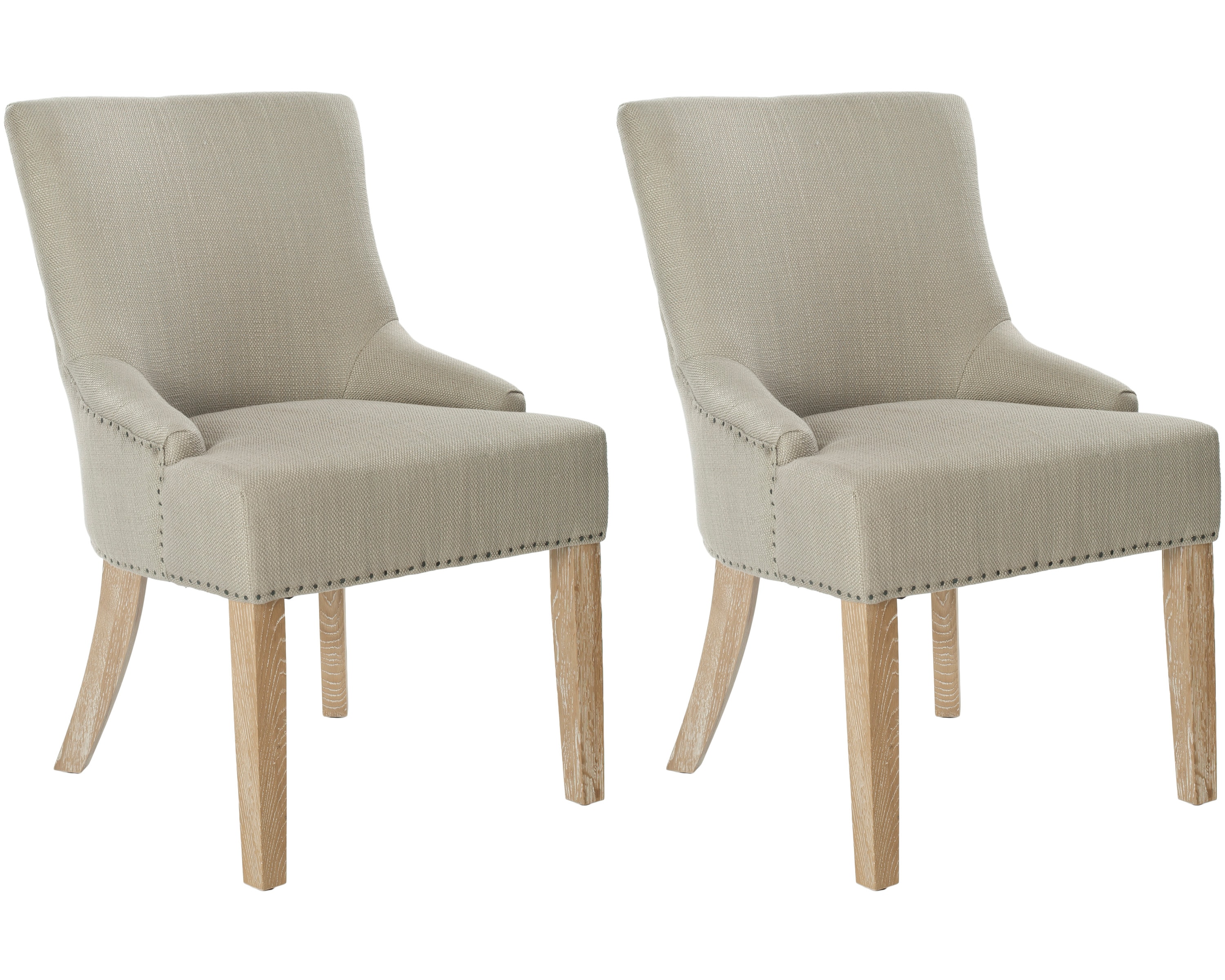 Safavieh MCR4700J-SET2 Set of 2 Lotus Contemporary/Modern Cotton Upholstered Side Chair (Wood Frame)