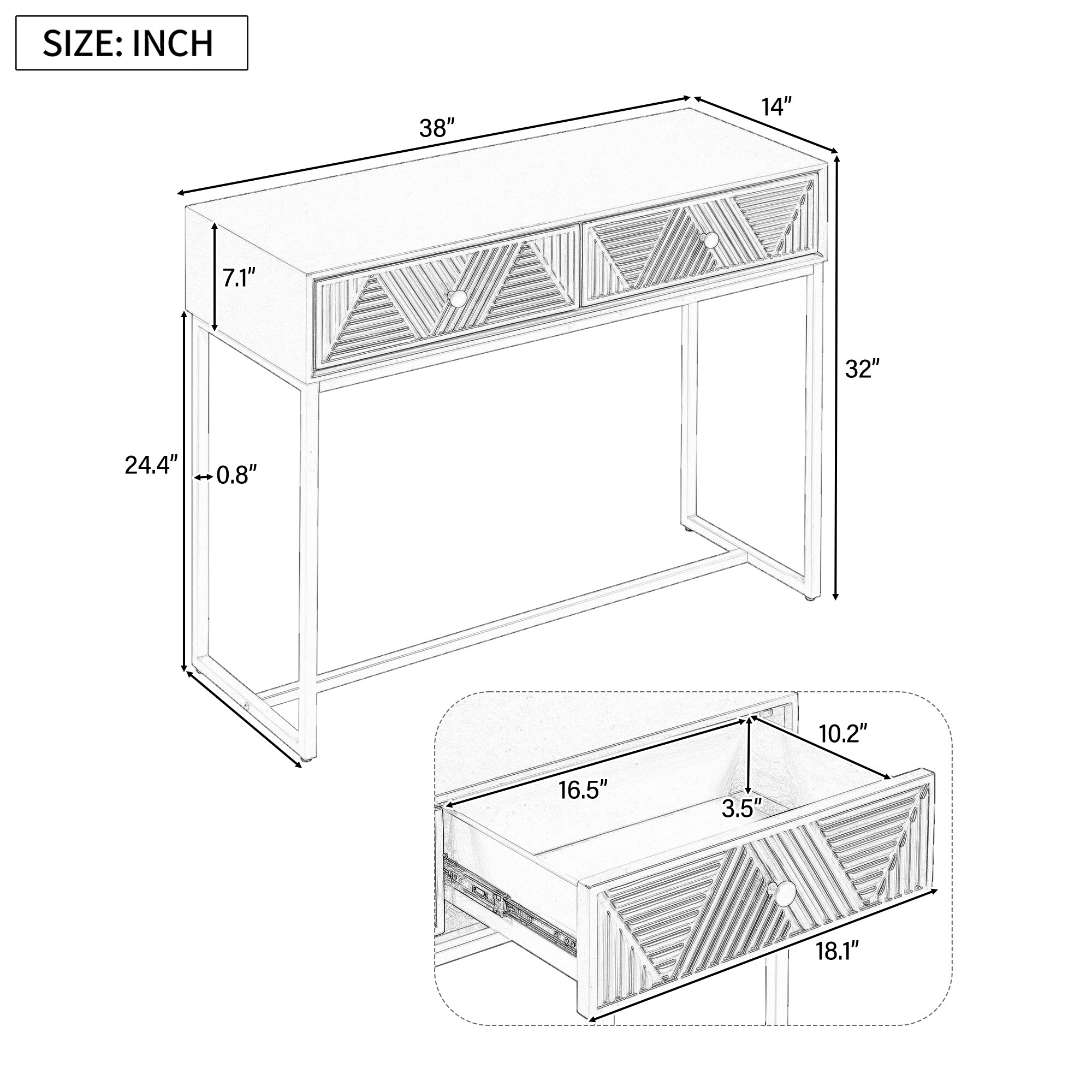 SINOFURN SYA330150WT Console-Sofa-Tables - View #8