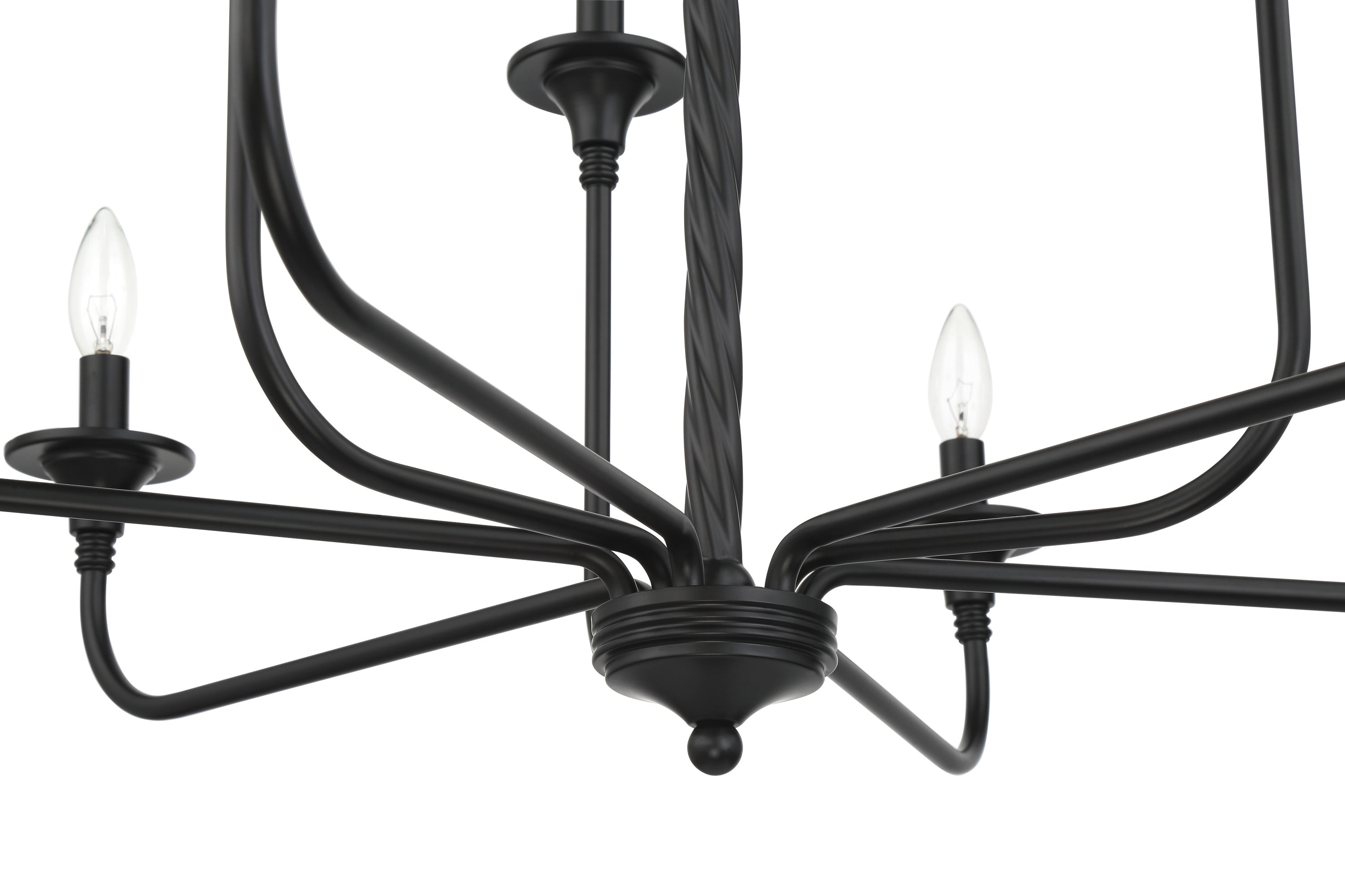 Flat Black 8-Light Candle Style Chandelier