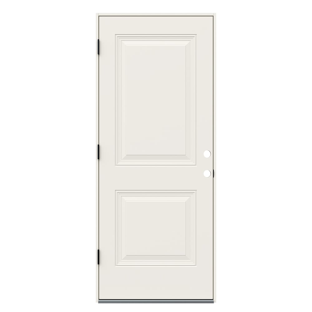 JELD-WEN JWPRO249900036 32-in x 80-in x Steel No glass Right-hand outswing Primed Prehung Front Door Insulating core