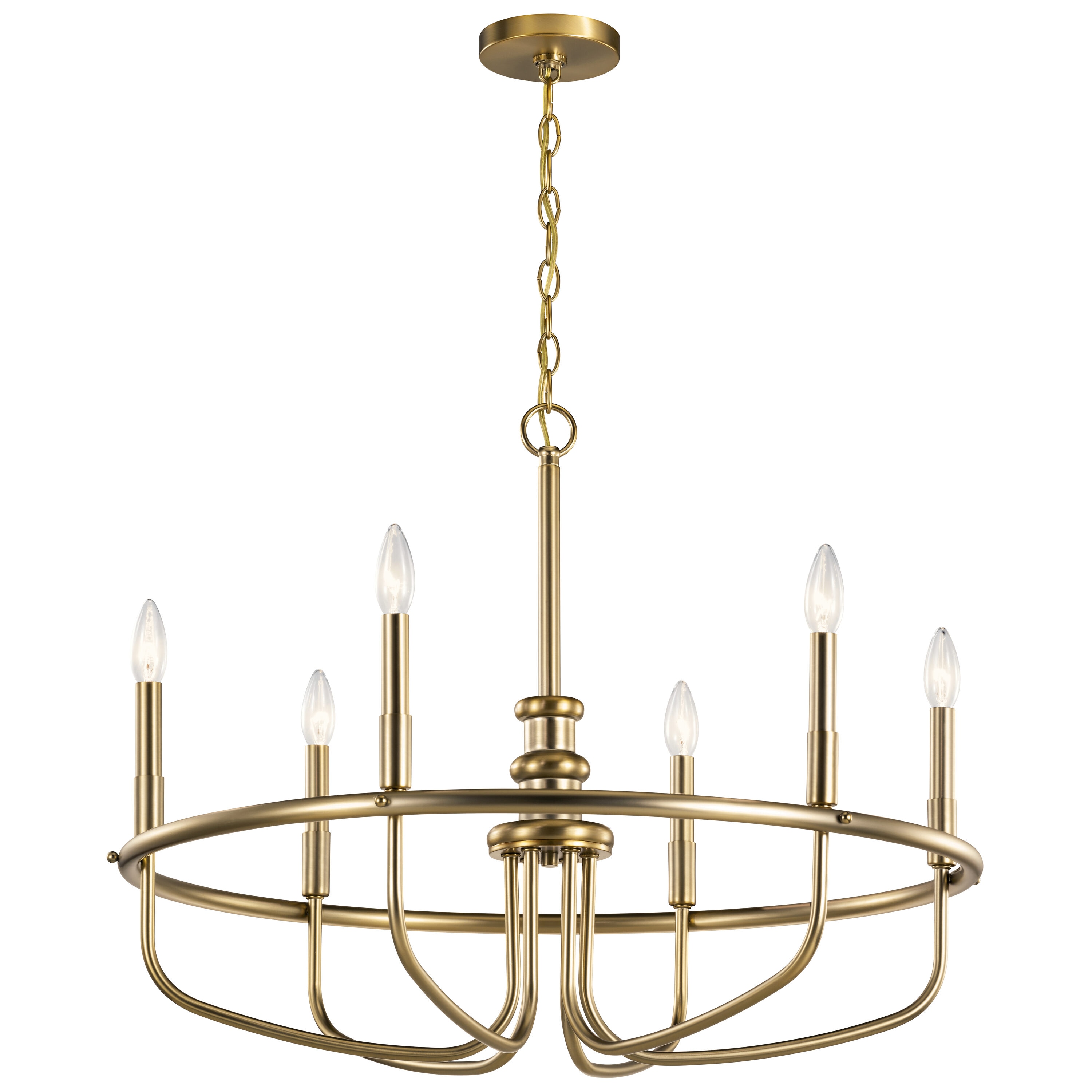 Kichler Capitol Hill 6-Light Gold Traditional Dry rated Chandelier at ...