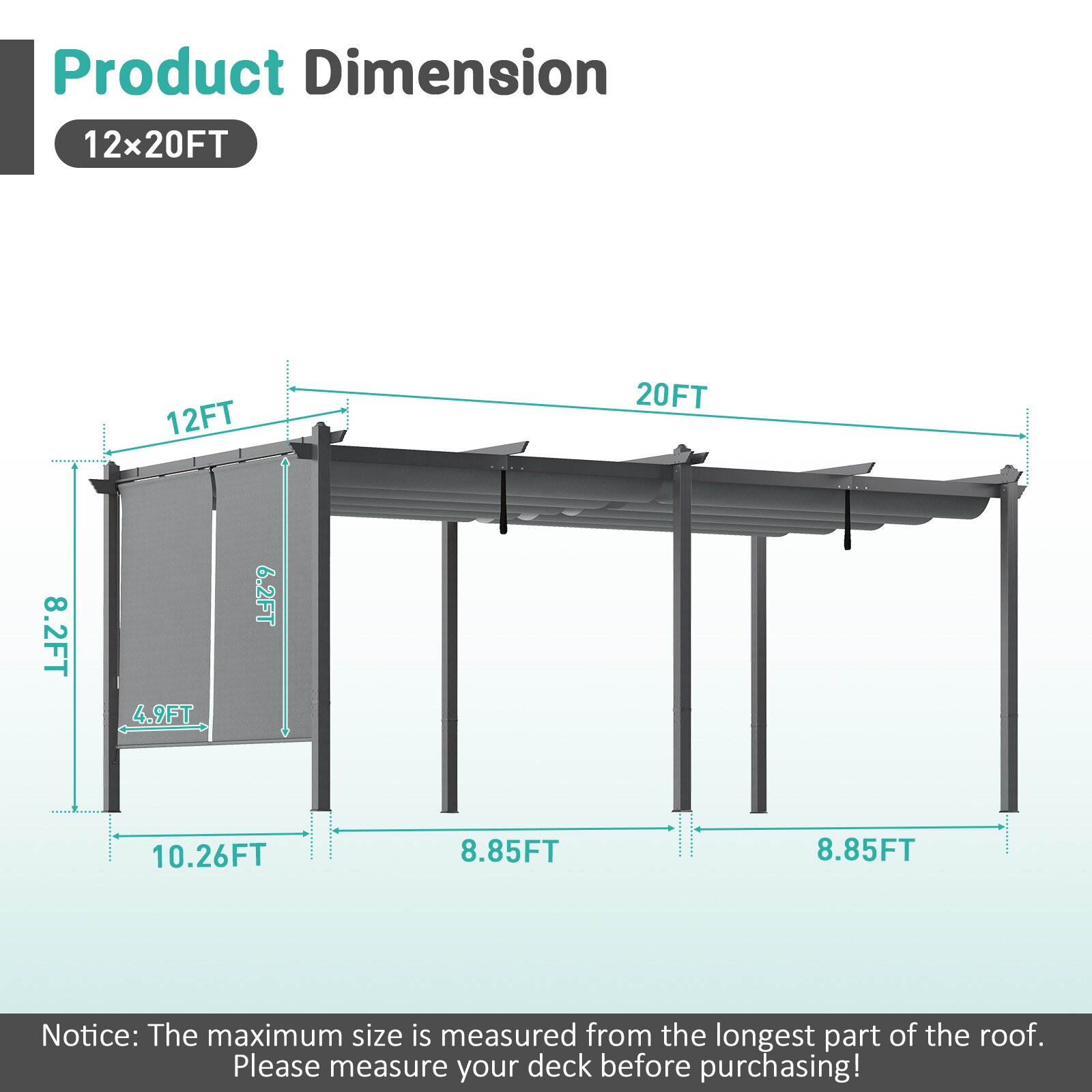 Aoodor A255-PGYCG Pergolas-2 - View #2