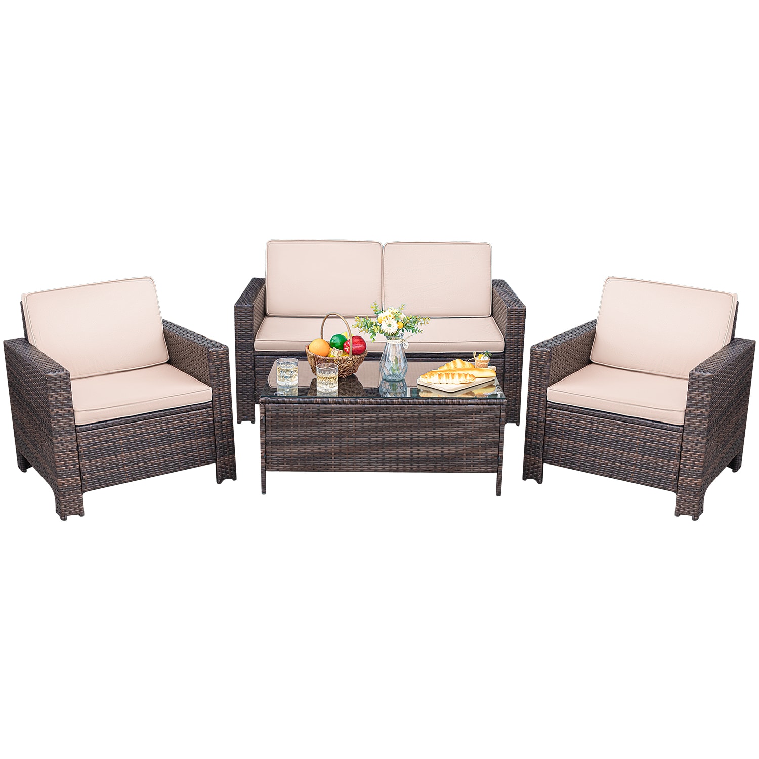 Homall 4 pieces discount outdoor patio furniture sets