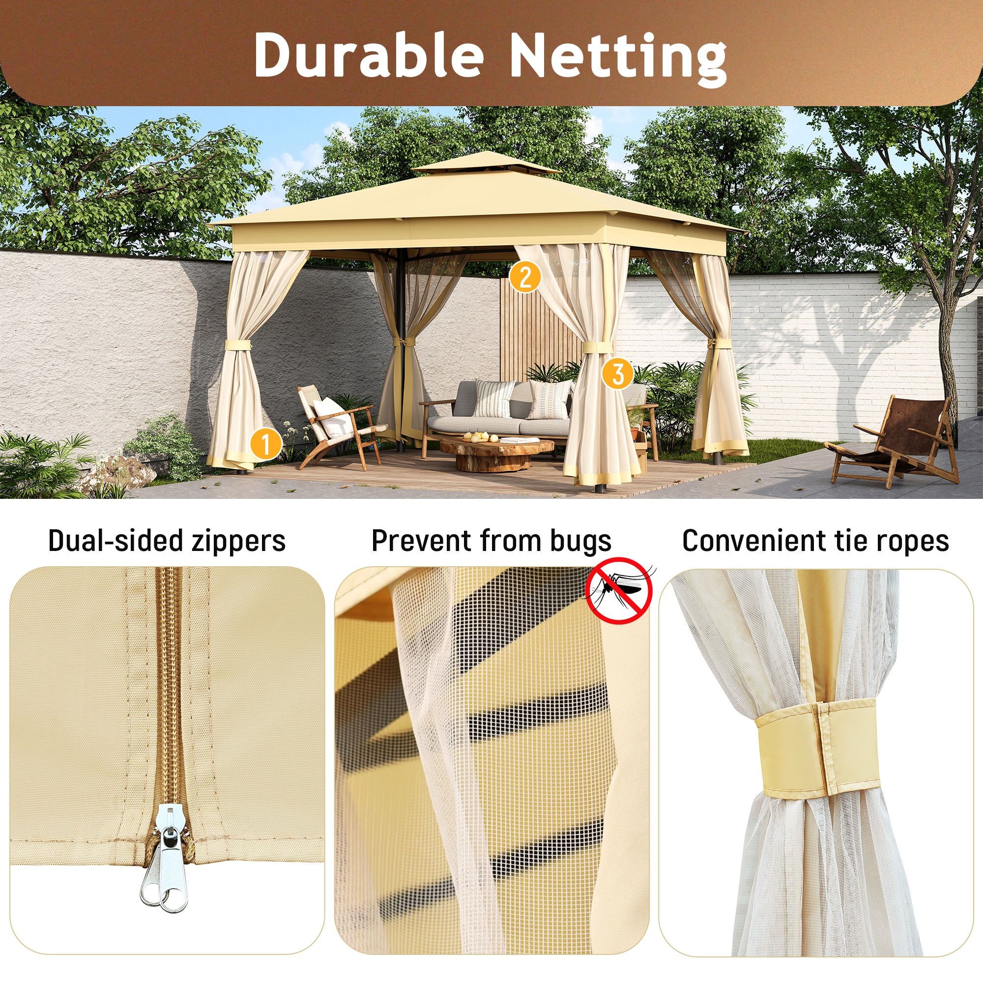 SINOFURN SYA990035GY Wood-Resin-Gazebos - View #10