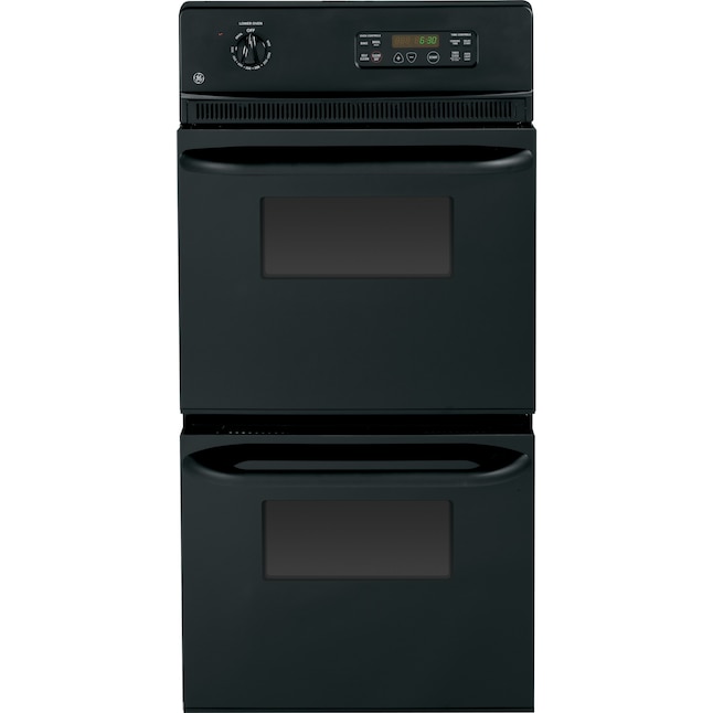 GE 24-in Double Electric Wall Oven Self-cleaning (Black) in the Double Electric  Wall Ovens department at