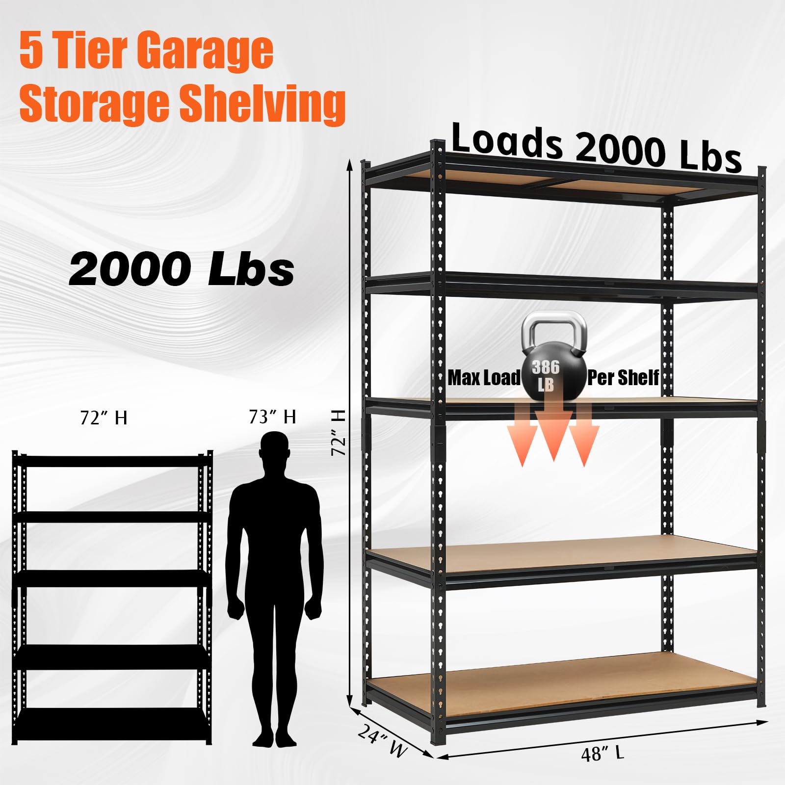 GarveeLife 4E2-CWJ2-0407023 Free-Standing-Shelving - View #3