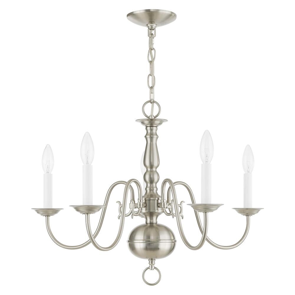 Elegant Williamsburgh 5-Light Brushed Nickel Chandelier