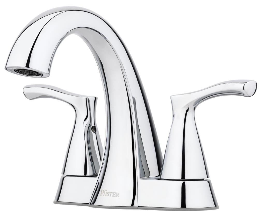 Pfister Masey Brushed Nickel 4-in centerset 2-handle WaterSense Bathroom  Sink Faucet with Drain and Deck Plate