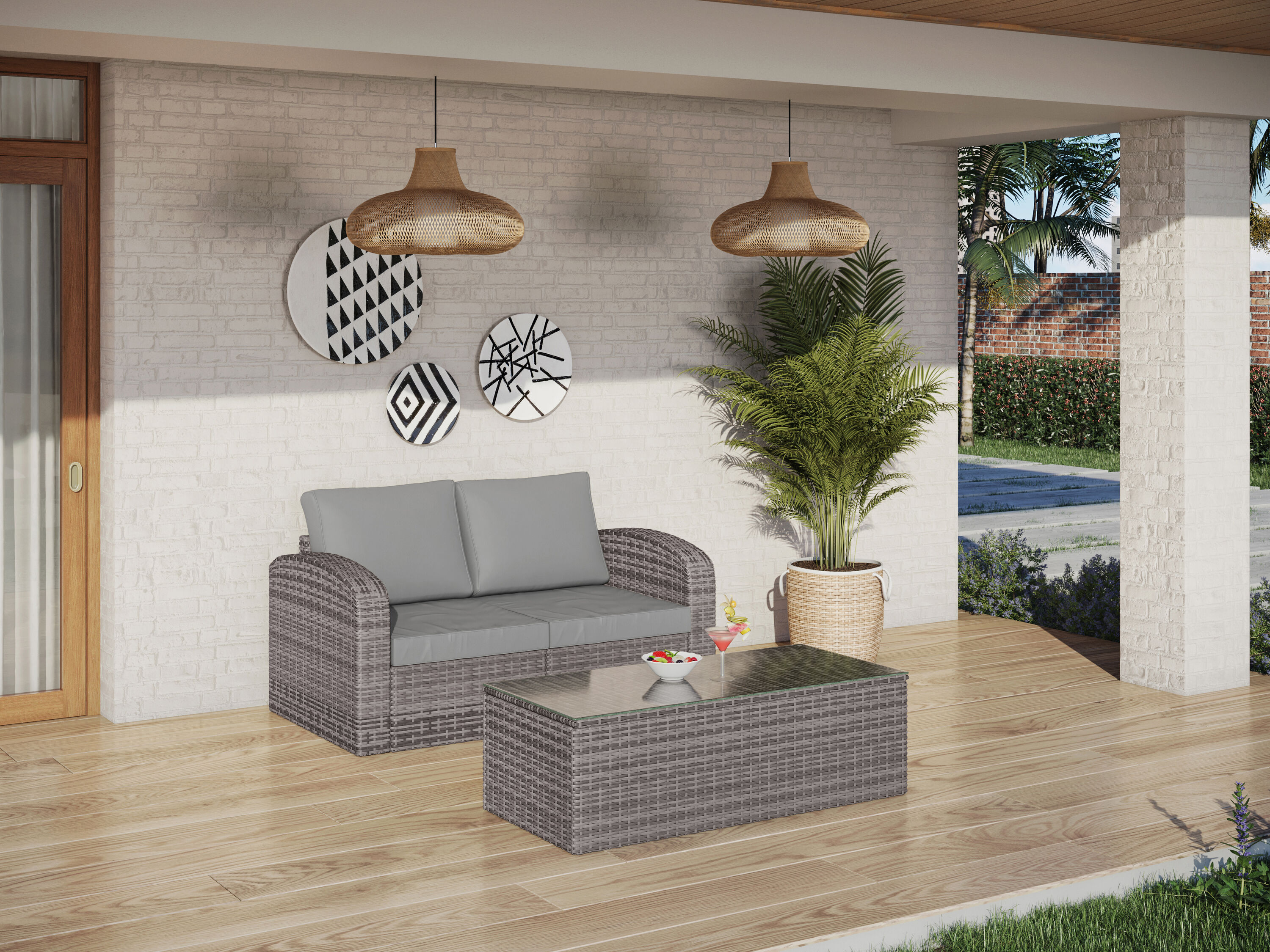 Merlyn 8 piece online rattan sectional