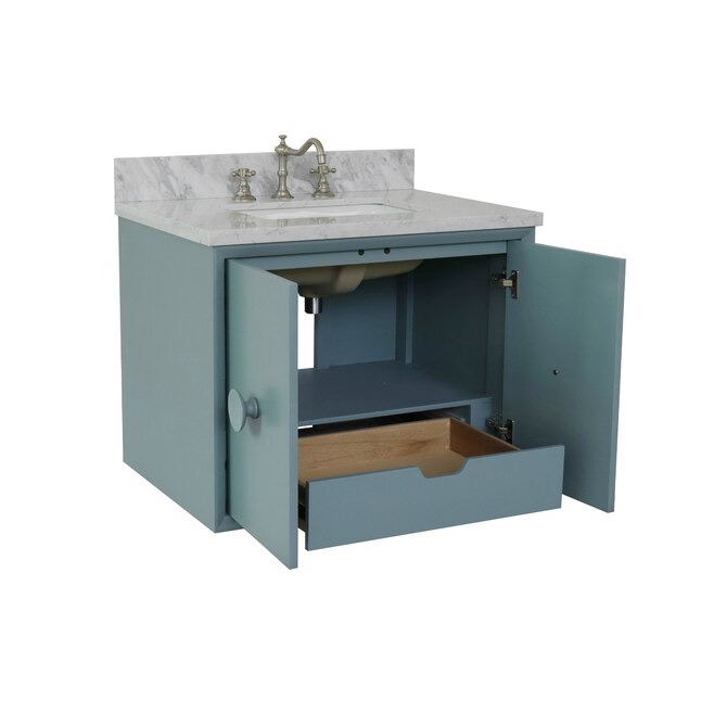 Bellaterra Home LV0400-AB Single Vanity- Cab only 30-in Aqua Blue Bellaterra Home LV0400-AB Single Vanity- Cab only 30-in Aqua Blue