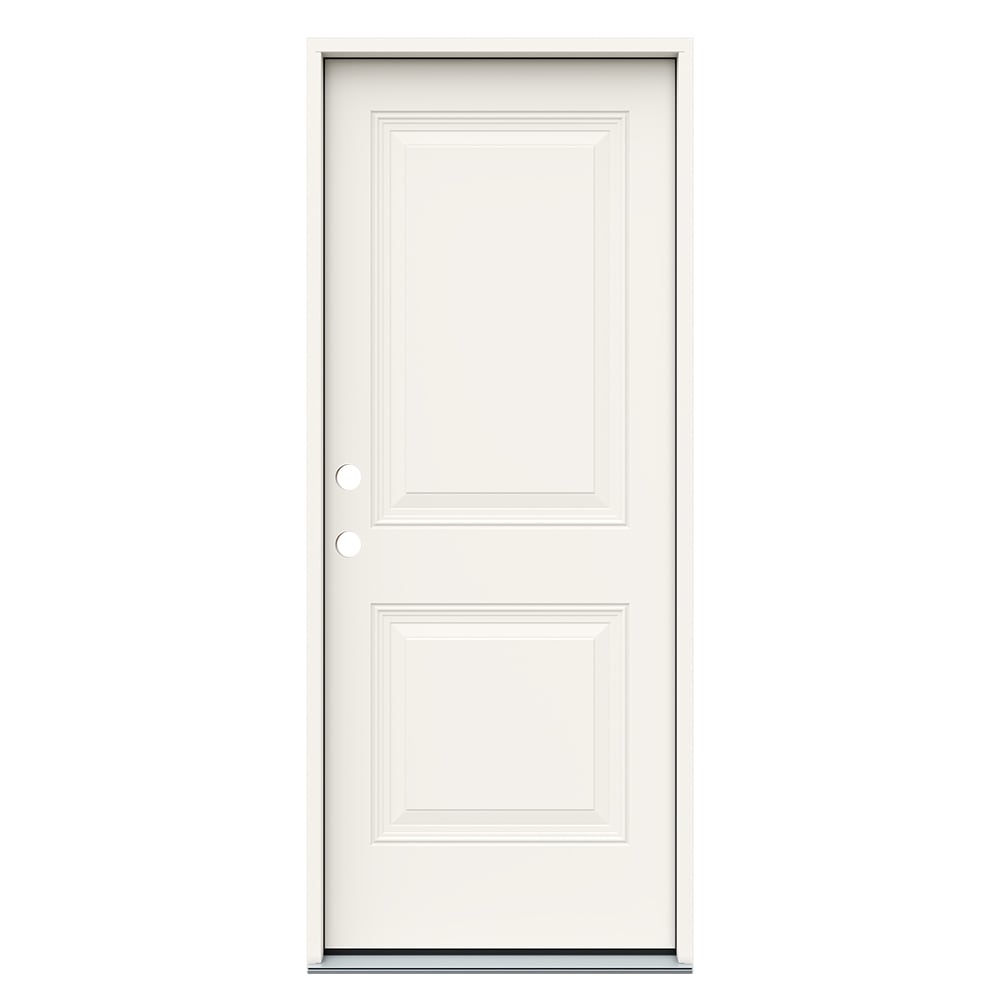 JELD-WEN JWPRO249900028 32-in x 80-in x 4-9/16-in Steel No glass Right-hand inswing Primed Prehung Front Door Insulating core