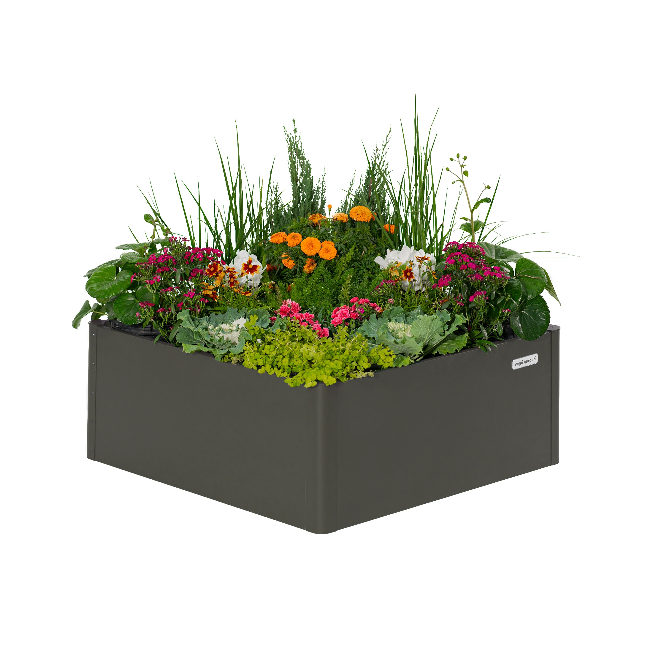 Vego Garden VBM4242CH 17-cu ft 42-in W x 42-in L x 17-in H Urban Charcoal Galvanized Metal Raised Garden Bed