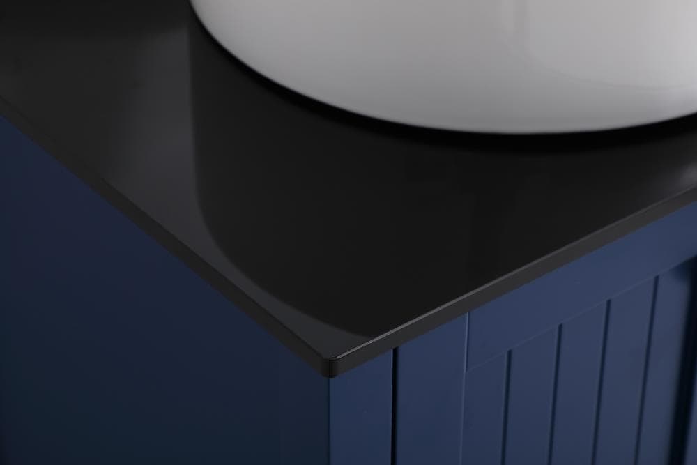 Blue and Gold 36" Steel and Porcelain Bathroom Vanity
