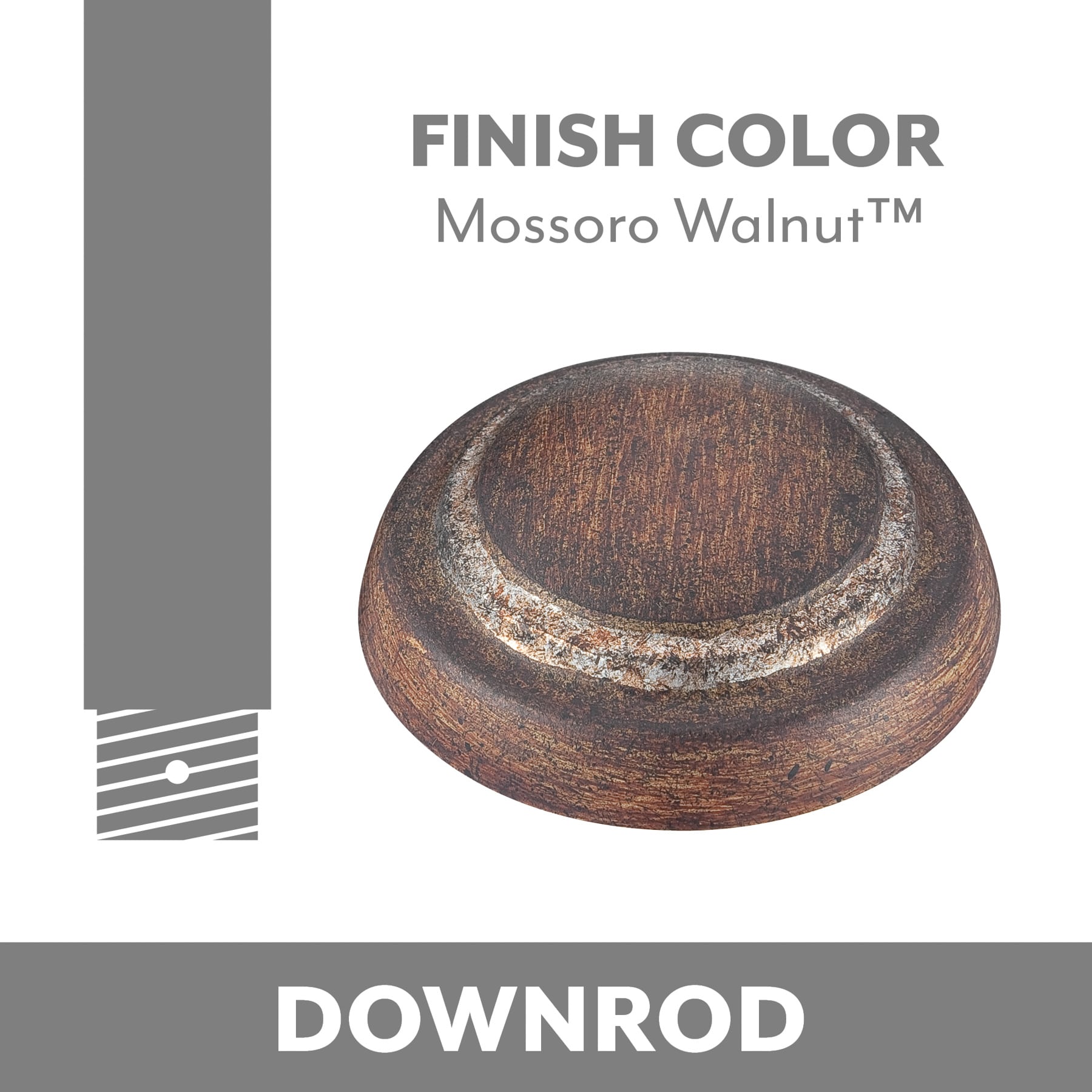 Minka Aire DR572-MW Aire 72-in Mossoro Walnut Steel Indoor Angle Mount Capable Ceiling Fan Downrod adapter Downrod