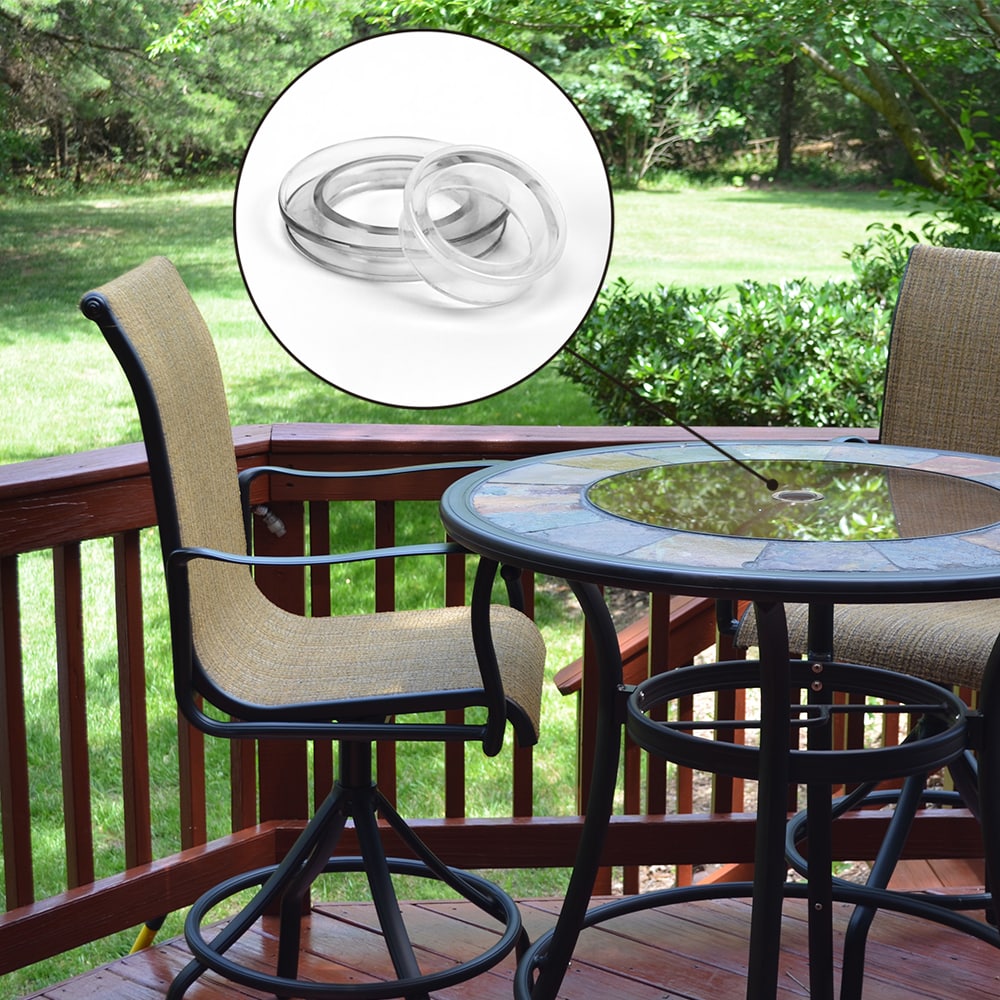 Maitys Clear Silicone Umbrella Hole Ring Plug and Cap Set for Glass  Outdoors Patio Table Clea