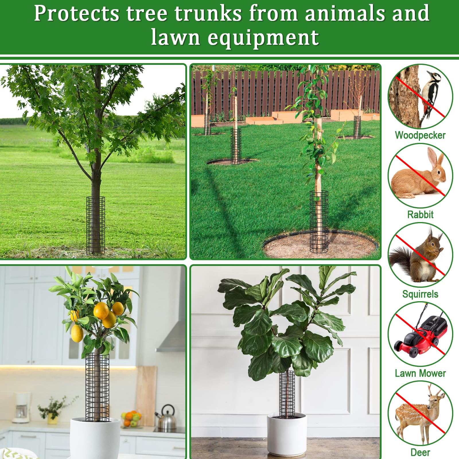 Ahfiwaso Metal Mesh Tree Trunk Protector Kit with Zip Ties and Metal ...