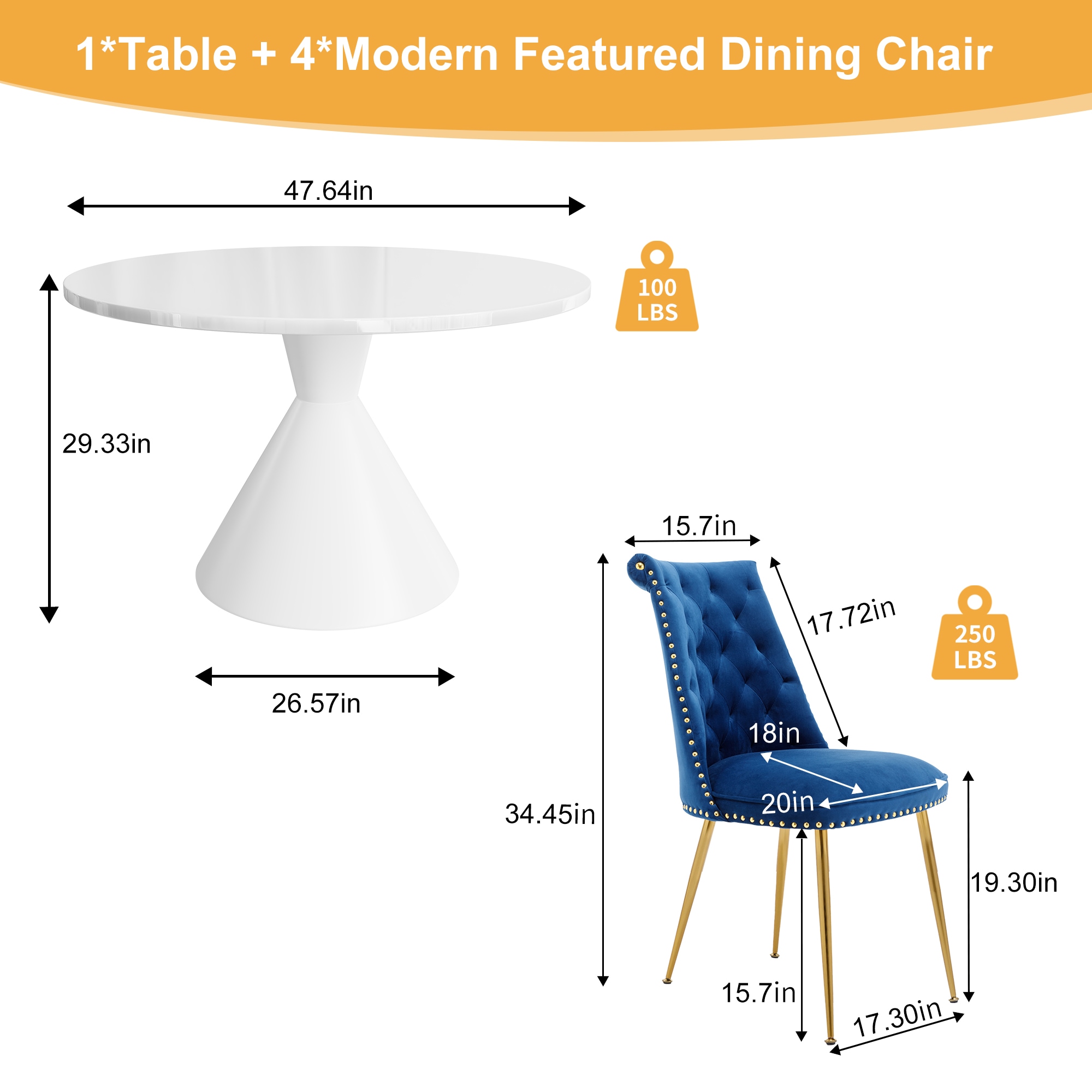 Clihome CL-RBT1-BBG700BK Dining-Sets - View #7