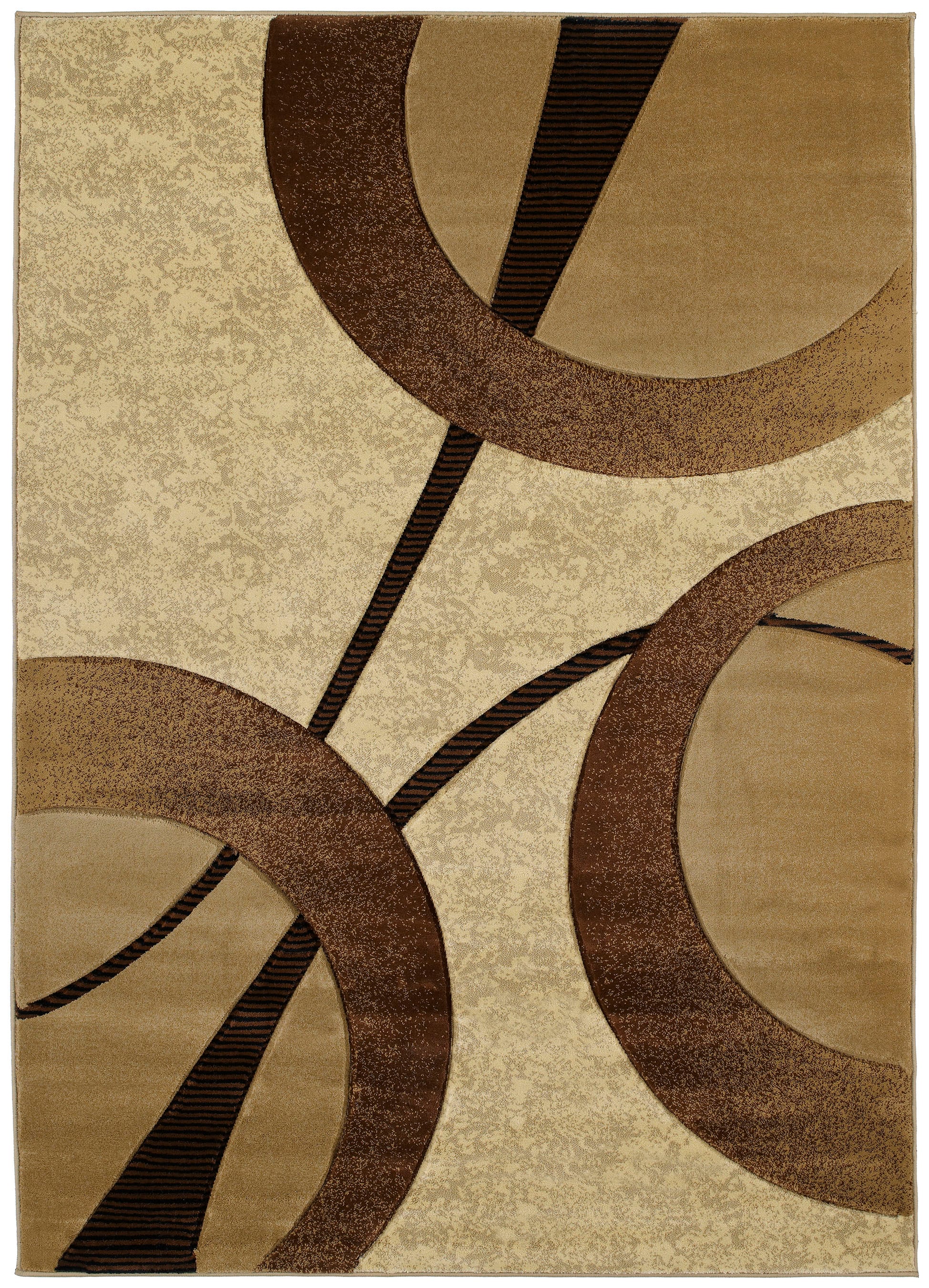 United Weavers Of America 510 22026 912 Contours 8 x 11 (ft) Polypropylene Beige Rectangular Indoor Geometric Area rug