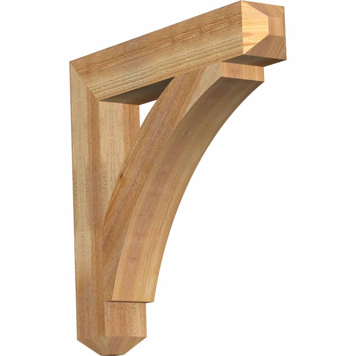 Ekena Millwork BKT04X24X24THR04RWR Thorton craftsman rough sawn 4-in x 24-in x 24-in Western red cedar Brown Wood Standard bracket