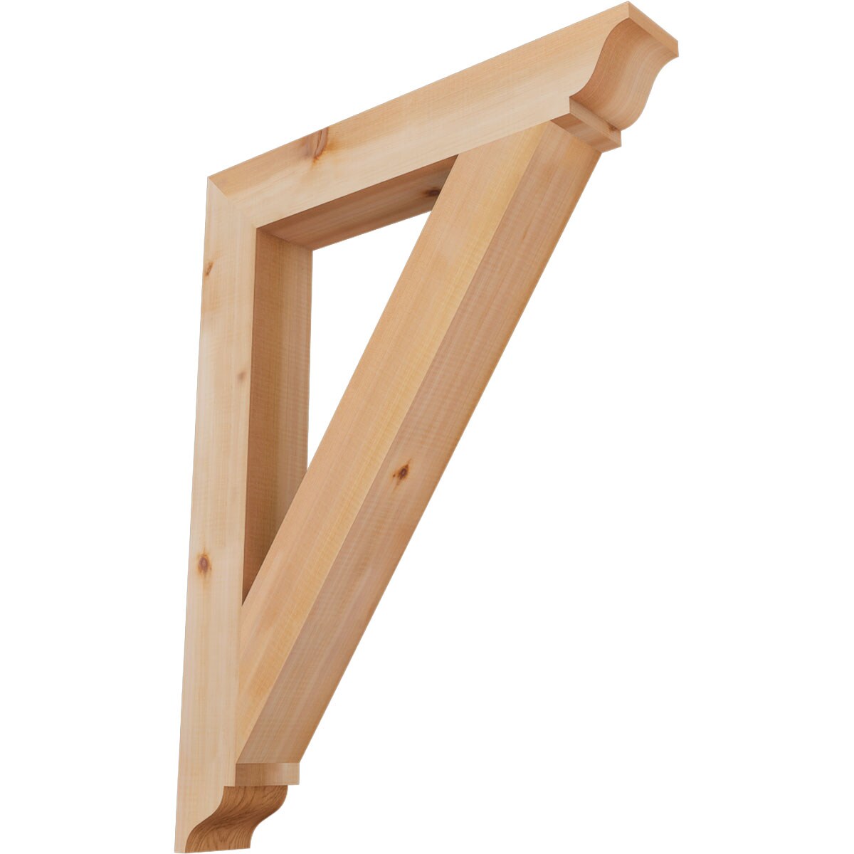 Ekena Millwork BKT04X26X34TRA01SWR Traditional traditional smooth 3-1/2-in x 26-in x 34-in Western red cedar Brown Wood Standard bracket