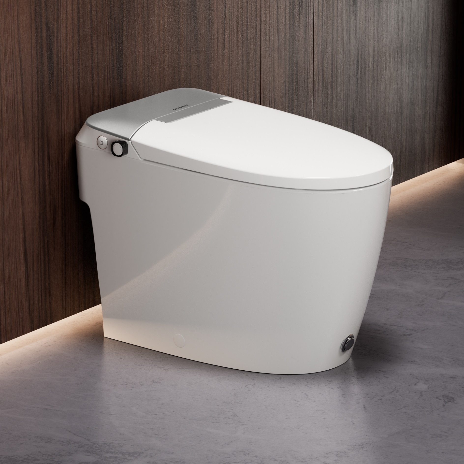 CASTA DIVA Silver Low-Pressure Compatible Non-Electric Elongated Bidet 12 in. Rough-in  1.0 GPFwith Air Pressure Assisted Flush Toilet