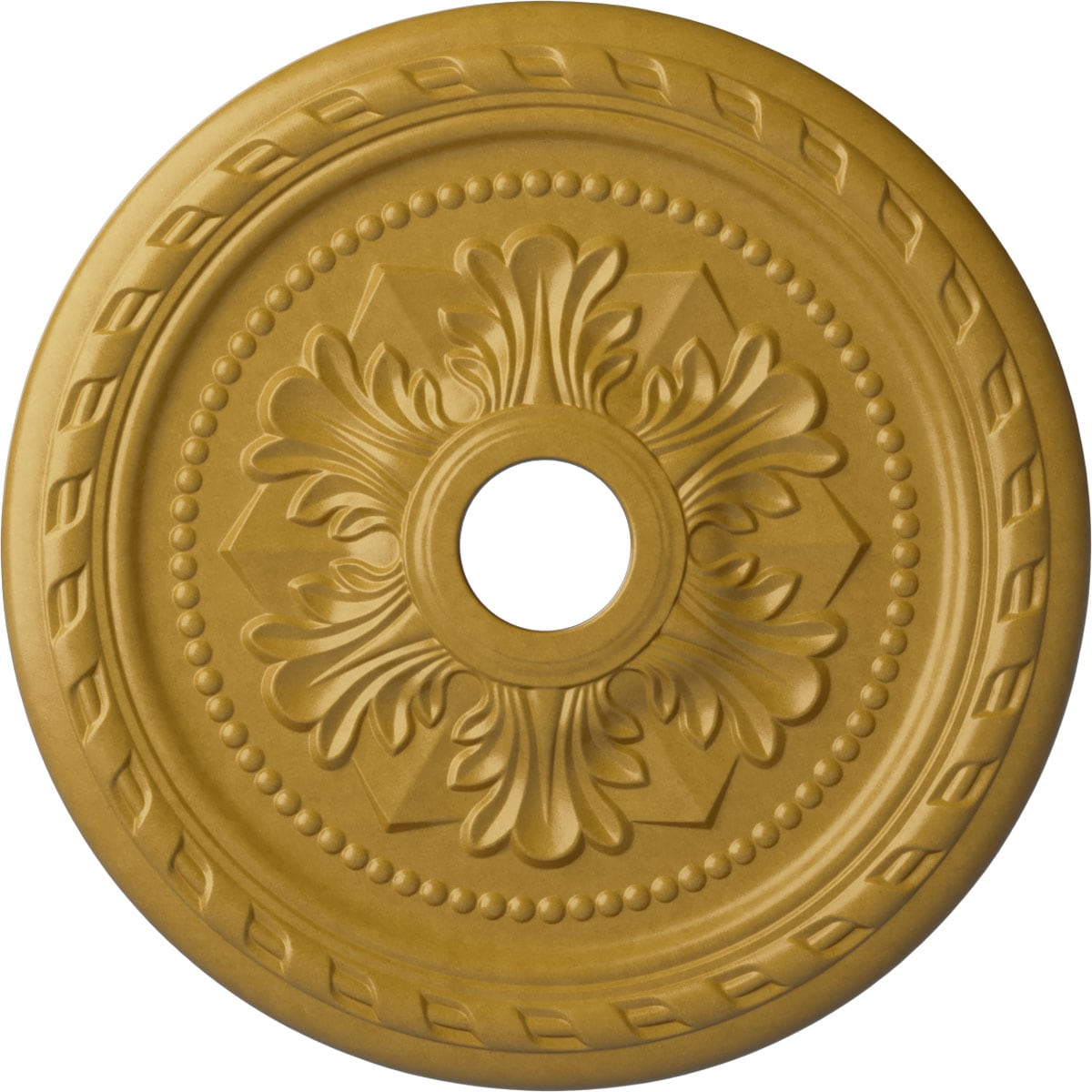 Ekena Millwork CM23PMIGS Palmetto 23.625-in W x 23.625-in L Painted Iridescent Gold Polyurethane Whole Ceiling Medallion