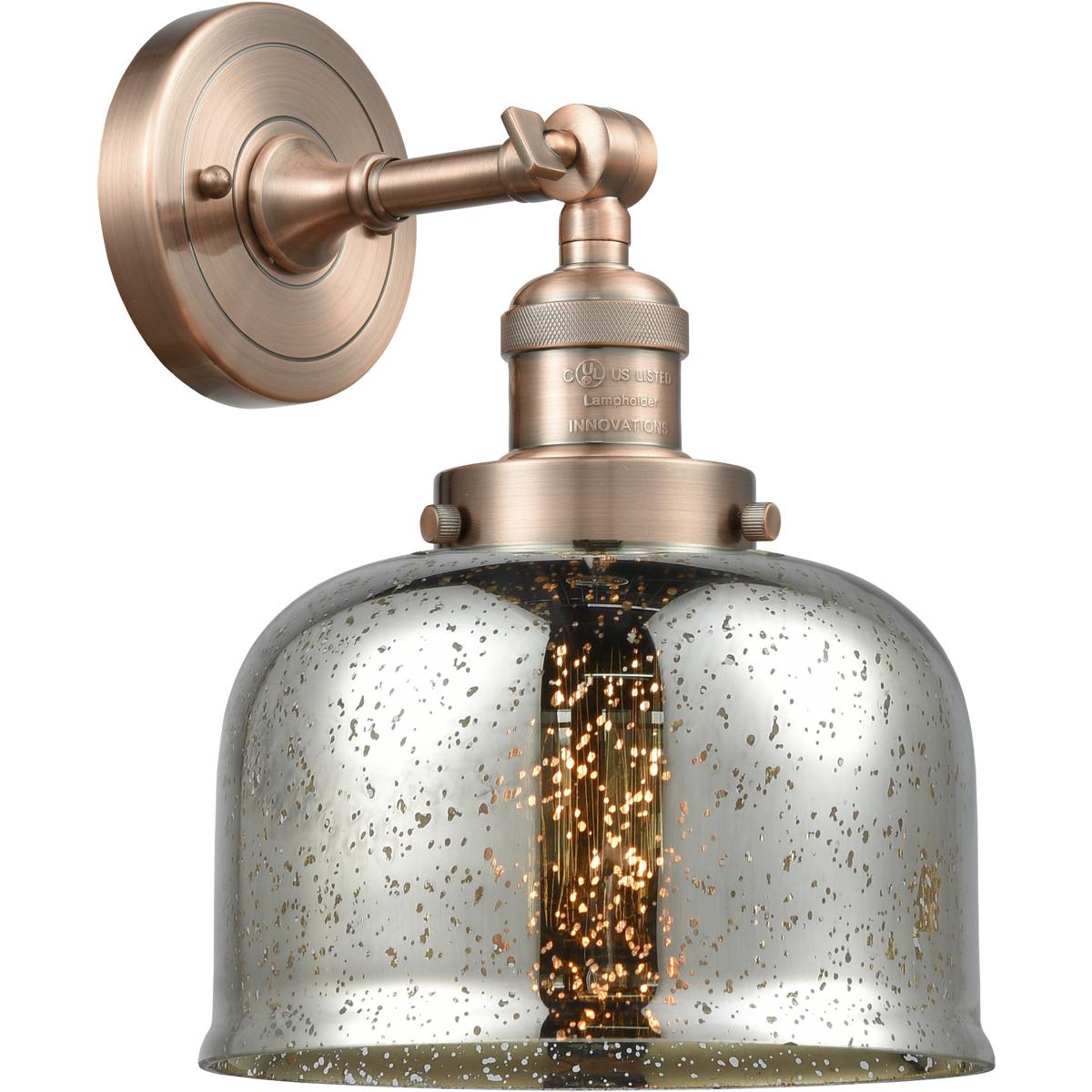 Innovations Lighting 201F-AC-G78 201F-AC-G78 Franklin Restoration Large Bell Antique Copper