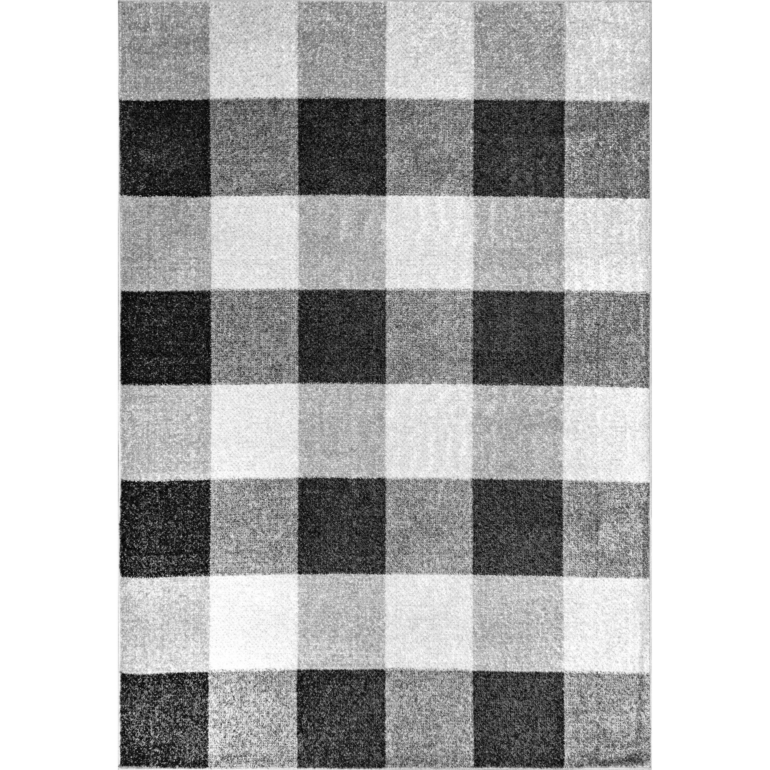 Dannyell Rectangle Checkered Machine Woven Polyester Area Rug in Light Gray/White Latitude Run Rug Size: Rectangle 6'7 x 9