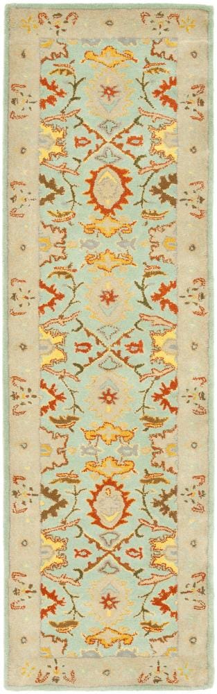 Safavieh HG734A-222 Heritage Peshwar 2 x 22 (ft) Tufted Wool Light Blue/Ivory Rectangular Indoor Floral/Botanical Oriental Runner rug
