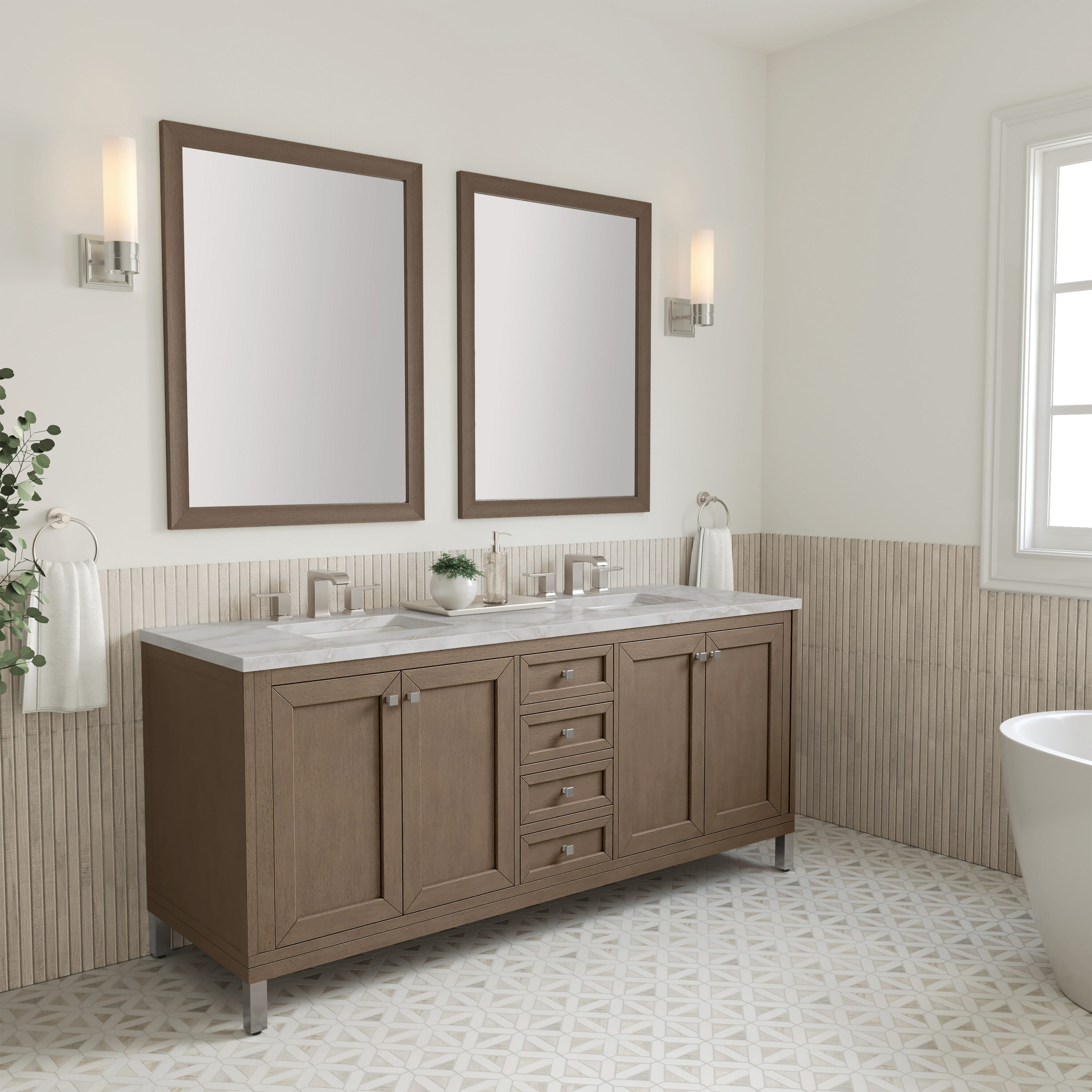 James Martin Vanities 305-V72-WWW-3VSL Bath-Vanity-Combo - View #3